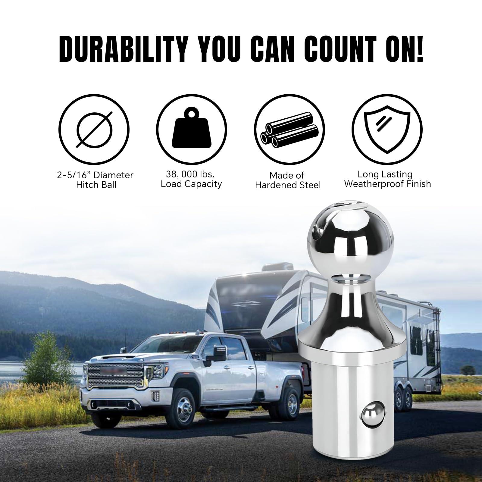 60618 Puck System Gooseneck Hitch Kit with Box, for 2013-2023 Dodge RAM 2500 3500, 2-5/16 Inch Gooseneck Ball for Truck Bed with 2 Gooseneck Safety Chain Anchors 30000 lbs GTW/ 7500 lbs VTW - Image 4