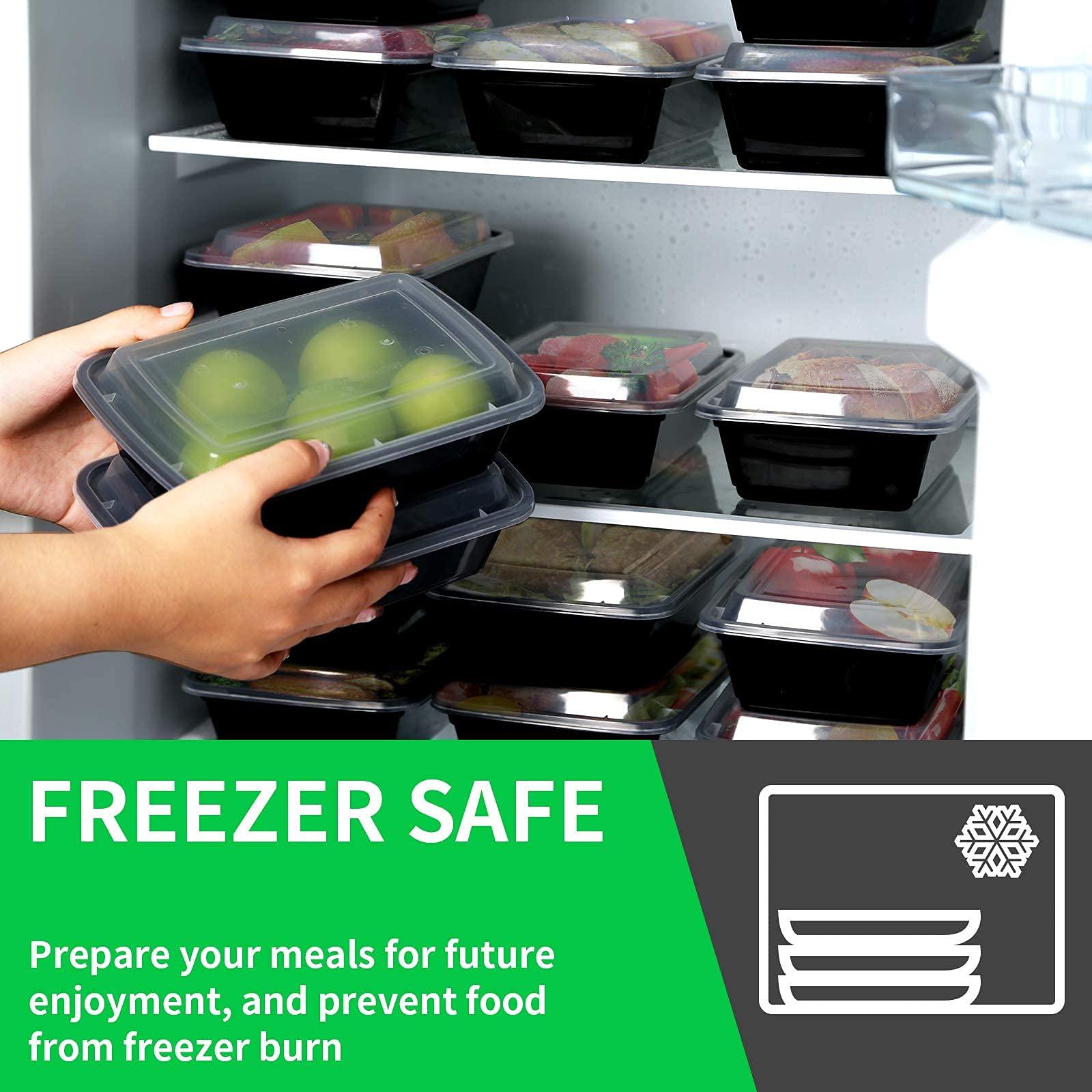 WGCC Meal Prep Containers, 32OZ 50 Pack Extra-thick Food Storage Containers with Lids, Plastic Microwavable Bento Box Reusable Storage Lunch Boxes BPA Free, Stackable, Dishwasher/Freezer Safe - Image 6