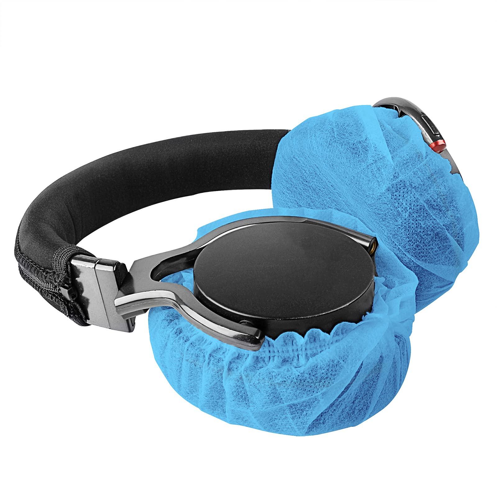 Geekria 100 Pairs Disposable Headphones Ear Cover for Bose QC45, Sony MDR-7506, WH-1000XM6, Beats Studio PRO, Soundcore Anker Life 20, Hygienic Ear Cushion Protector (M/Blue) - Image 4
