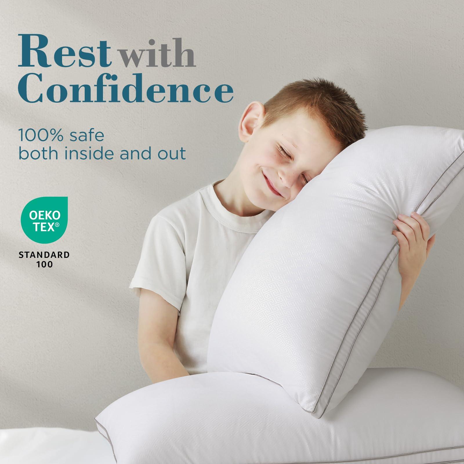 viewstar Pillows Queen Size Set of 2, Hotel Quality, Down Alternative Gusseted Bed Pillows for Side, Back, or Stomach Sleepers, White - Image 7