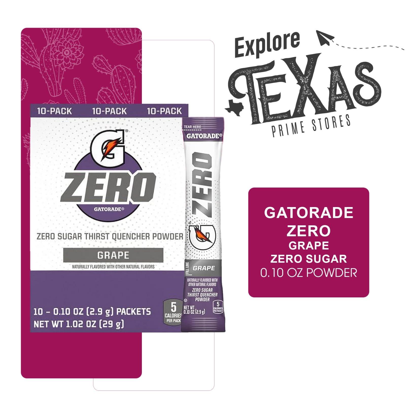 Gatorade ZERO 50- Count of Zero Grape Thirst Quencher Electrolyte Enhanced Sports Drink Powder 0.10oz Packet - Image 4