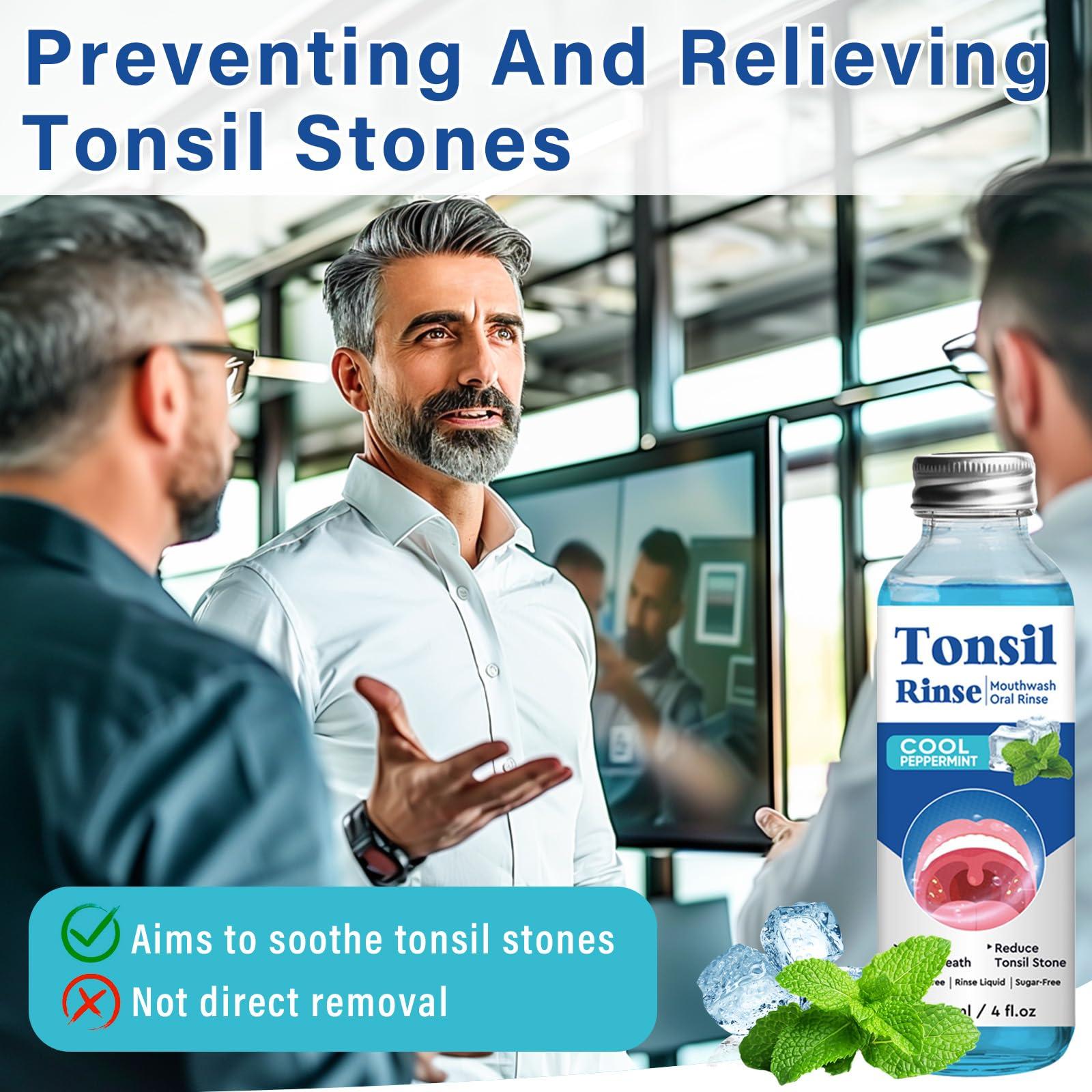 Tonsil Stone Remover, Nature Tonsil Stone Mouthwash or Oral Rinse Liquid to Remove Bad Breath, Soothe Dry Mouth & Fresh Breath, Tonsil Stone Removal Liquid, 4Fl Oz - Image 2