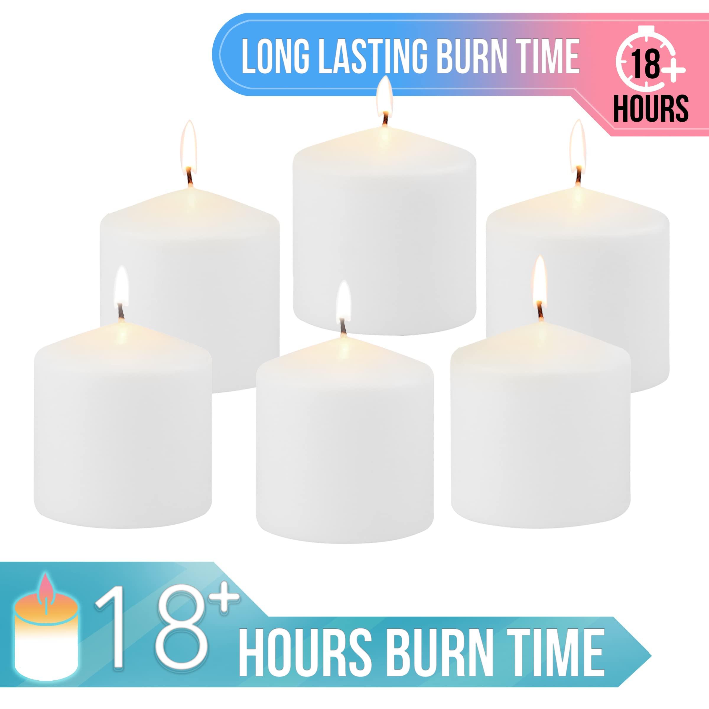 Stonebriar Unscented White Tall Pillar Candles, 18 Hour Burning Candle Pillars, Perfect for Decor, Weddings, Emergencies 3" X 3", 6 count - Image 6