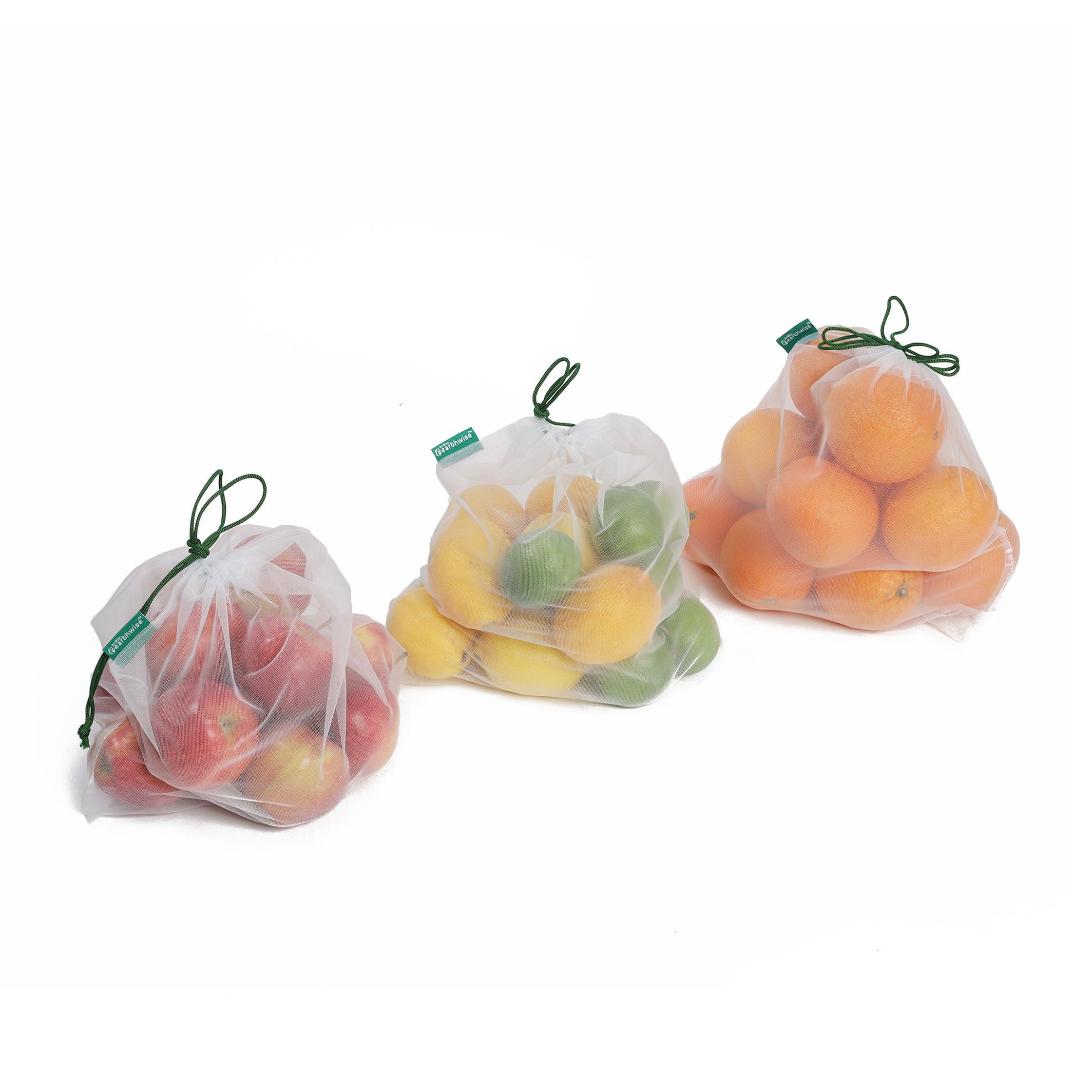 Earthwise Reusable Mesh Produce Bags - Washable Set of 9 Premium Bags, TRANSPARENT Lightweight, Strong SEE-THROUGH Mesh for shopping, transporting and storing fruits and veggies. - Image 3