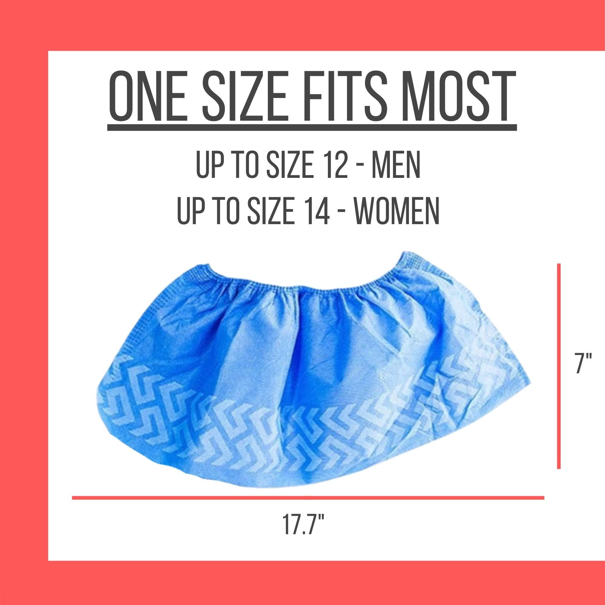 RE GOODS Shoe Covers | X Large - Extra Thick - Non Slip Soles | 100 Pack | Blue Disposable Boot and Shoe Booties | Water Resistant | 35 GSM Non Woven | Indoor or Outdoor Use - Image 4