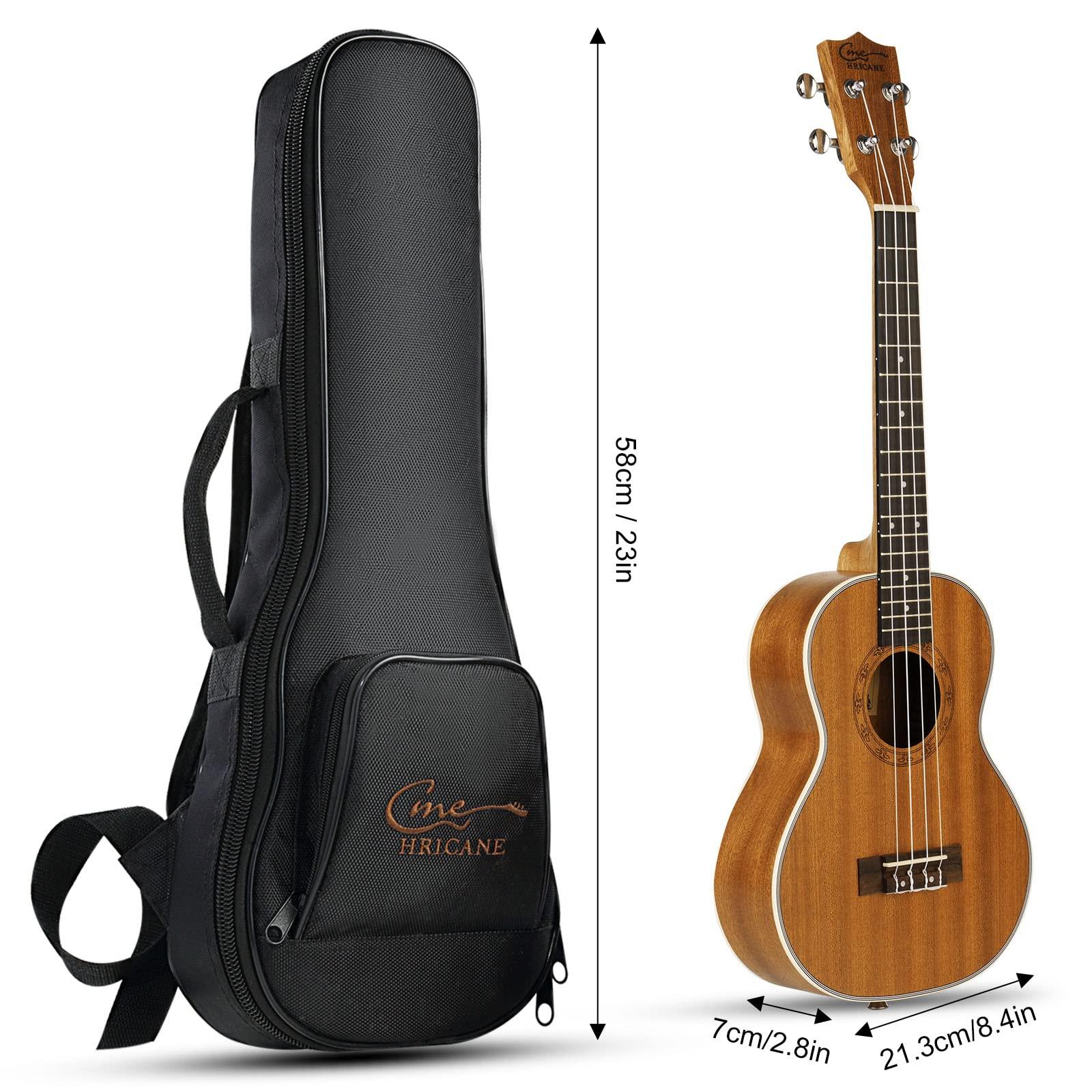 Hricane Concert Ukulele 23 inch UKS-2, 4 Strings Ukeleles For Beginners, Sapele Hawaiian Ukele with Ukulele Case and Ukele String Set - Image 7