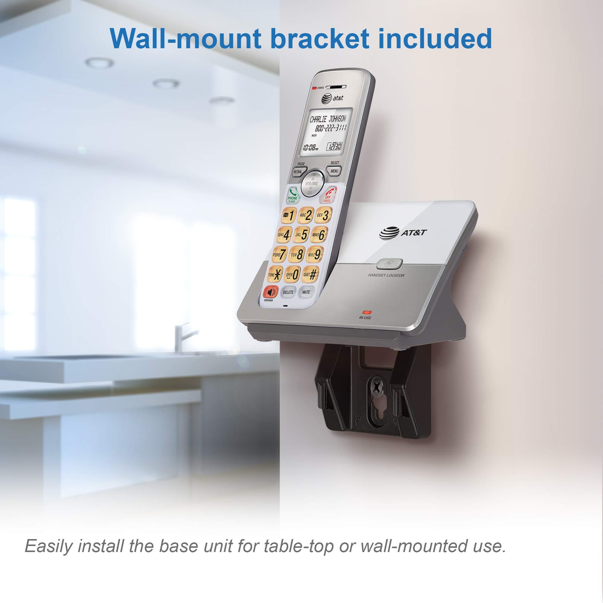 AT&T EL51203 2 Handset DECT 6.0 Cordless Home Phone Full-Duplex Handset Speakerphone, Backlit Display, Lighted Keypad, Caller ID/Call Waiting, Phonebook, Eco Mode, Voicemail Key, Quiet Mode,Intercom - Image 8