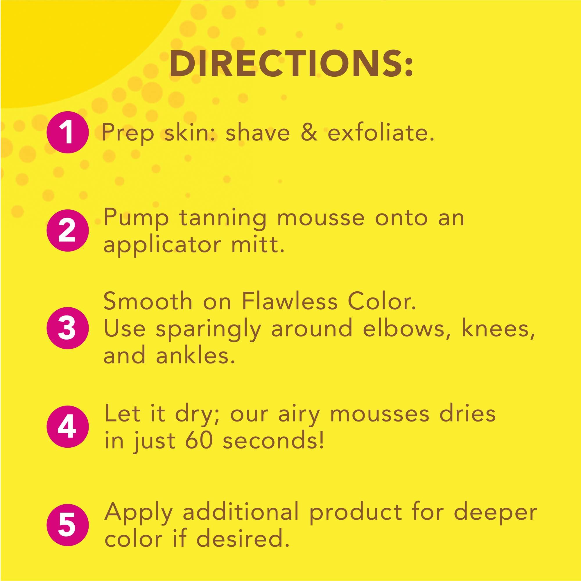 Jergens Natural Glow Instant Sun Body Mousse, Self Tanner for Ultra Deep Bronze Tan, Sunless Tanning Body Bronzer, Natural Looking Fake Tan, 6 Oz - Image 6