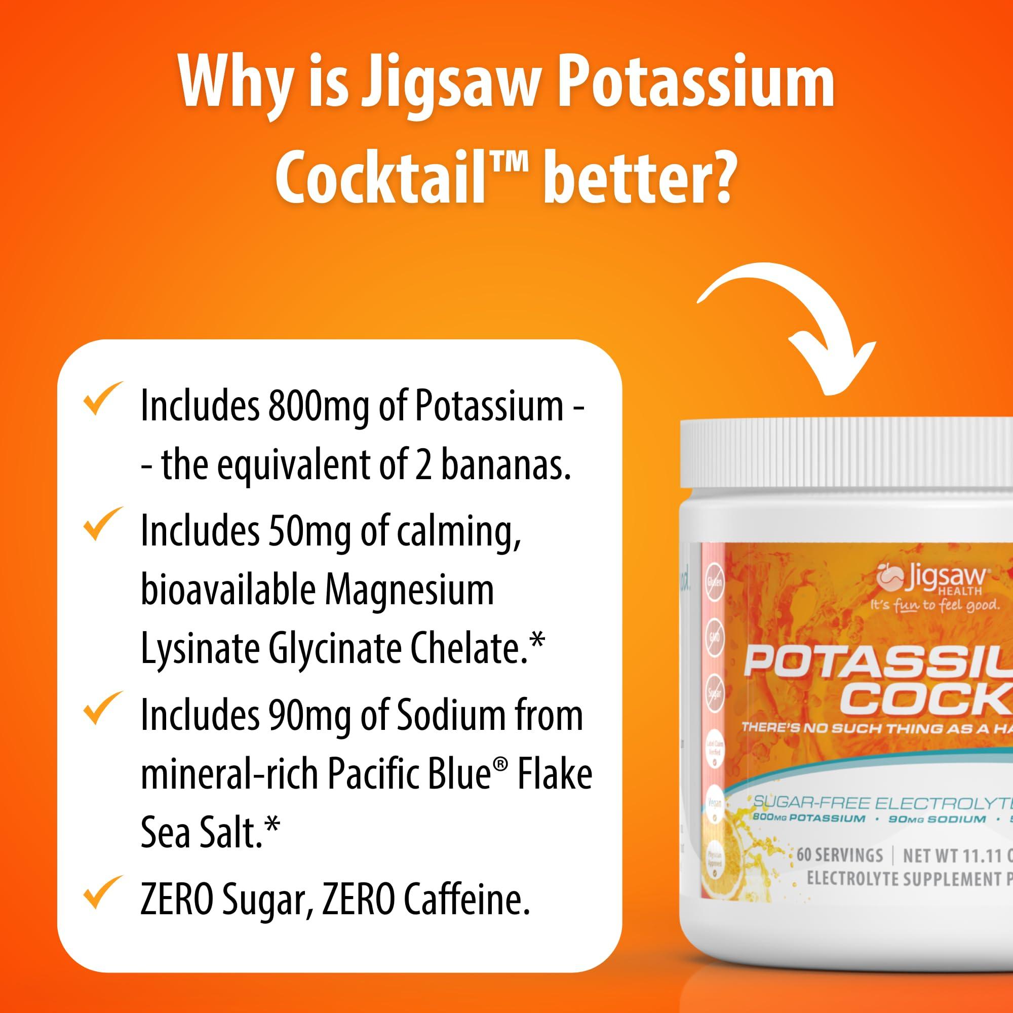 Jigsaw Health Potassium Cocktail | Formerly Pickleball Cocktail | Orange Flavor | 60 Servings (Jar) - Image 6