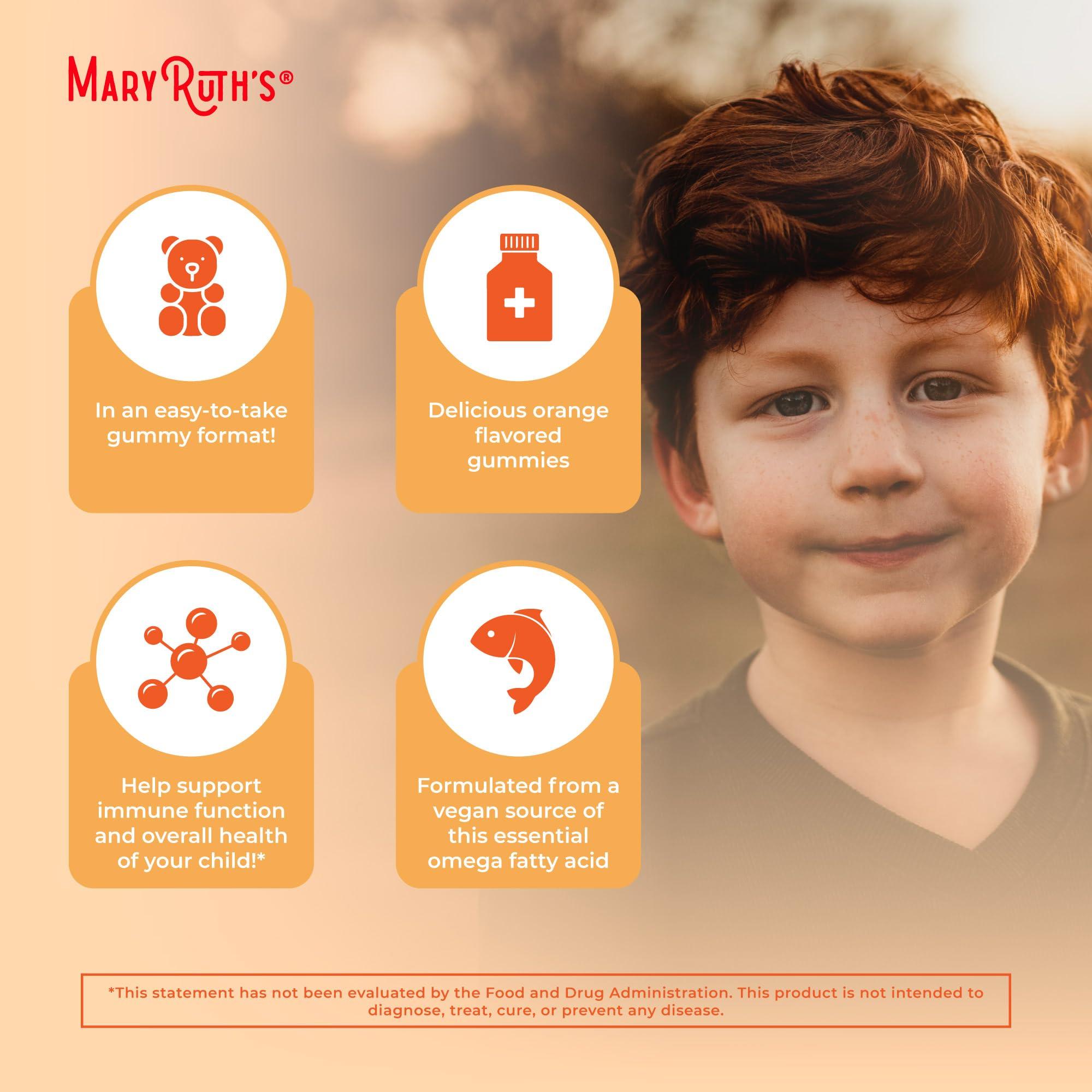 MaryRuth Organics Vegan Omega 3 Gummies for Kids 2+, 2 Month Supply, Sugar Free, Omega 3 Supplement with Vitamin C, Flaxseed Oil, Immune Support, Essential Nutrient ALA, No Fish Taste, 60 Count - Image 6