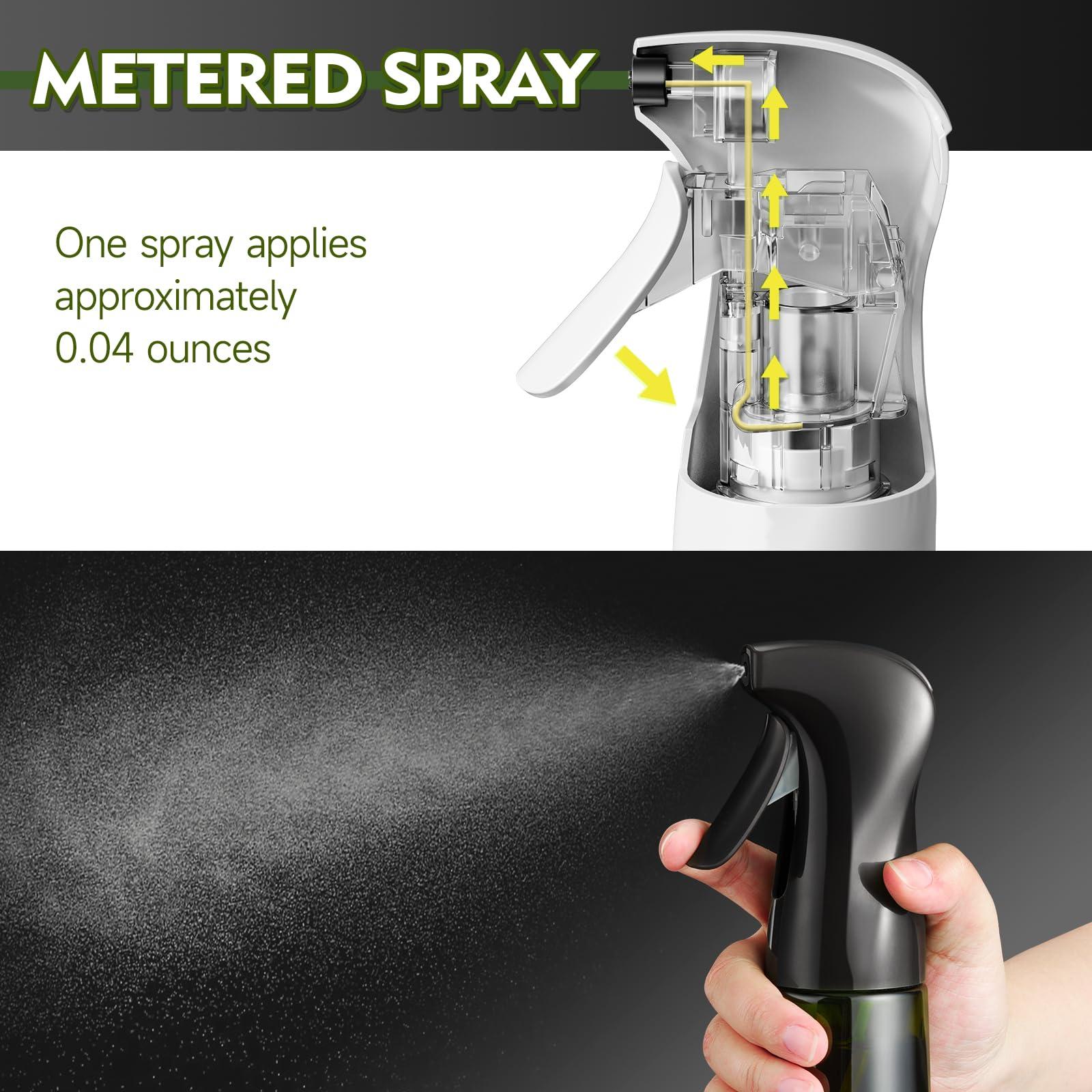 hoforife 7oz Glass Olive Oil Sprayer Bottle for Cooking, Oil Mister Spray Dispenser Bottle with Portion Control for Kitchen (Green, Light Blockage) - Image 3