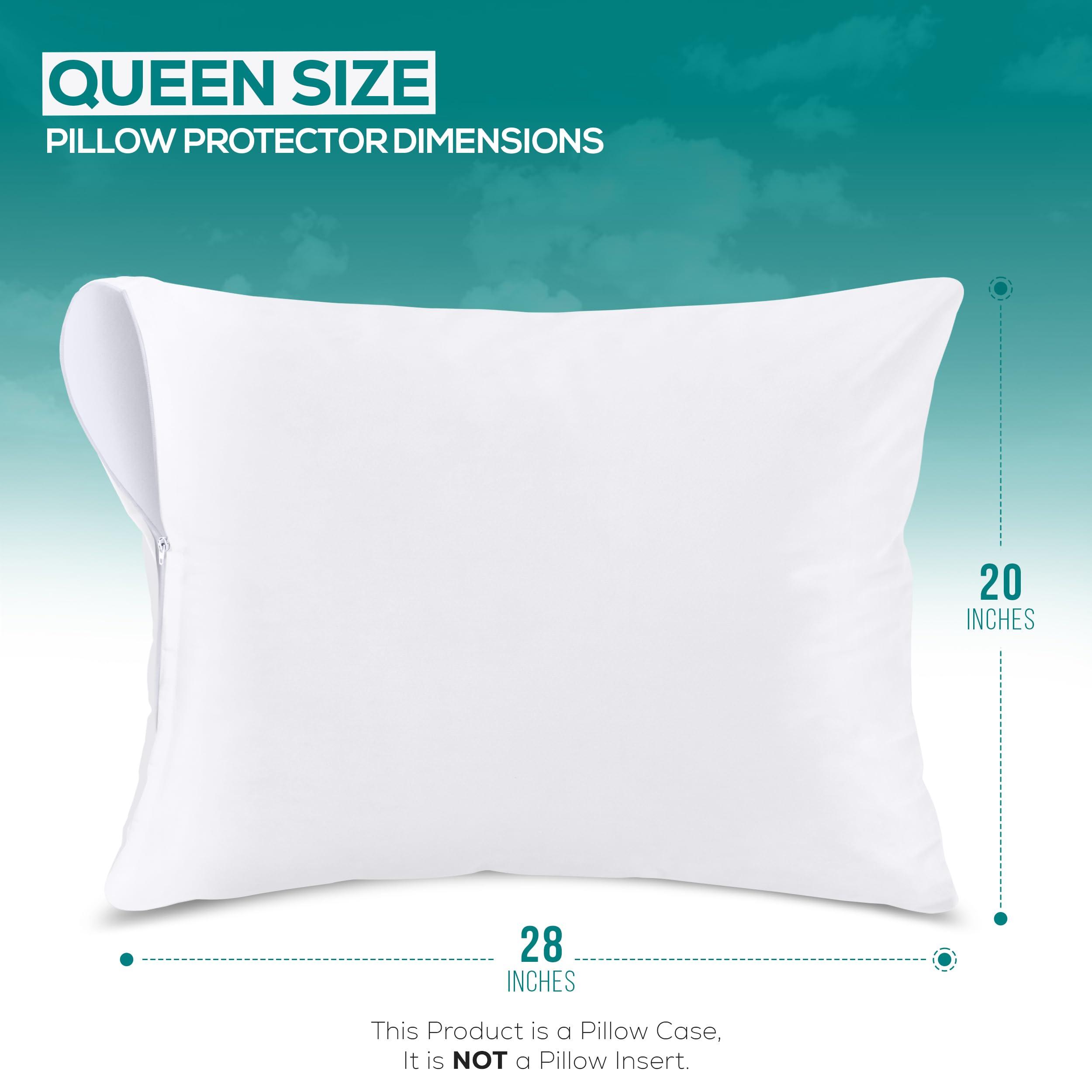 Utopia Bedding Waterproof Pillow Protectors Zippered Queen Size (2 Pack, White), Zippered Pillowcases, Bed Bug Proof Pillow Encasement Covers 20 x 28 Inches - Image 3