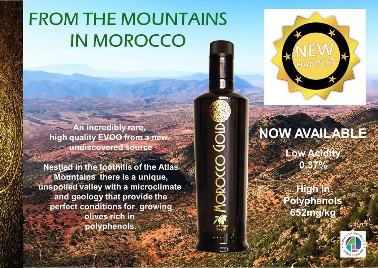 Morocco Gold New Harvest Extra Virgin Olive Oil Early Harvest – Cold Pressed – Polyphenol Rich 652mg/kg EVOO Fresh Harvest Pure and Natural. 500ml/17 Fl Oz - Image 3