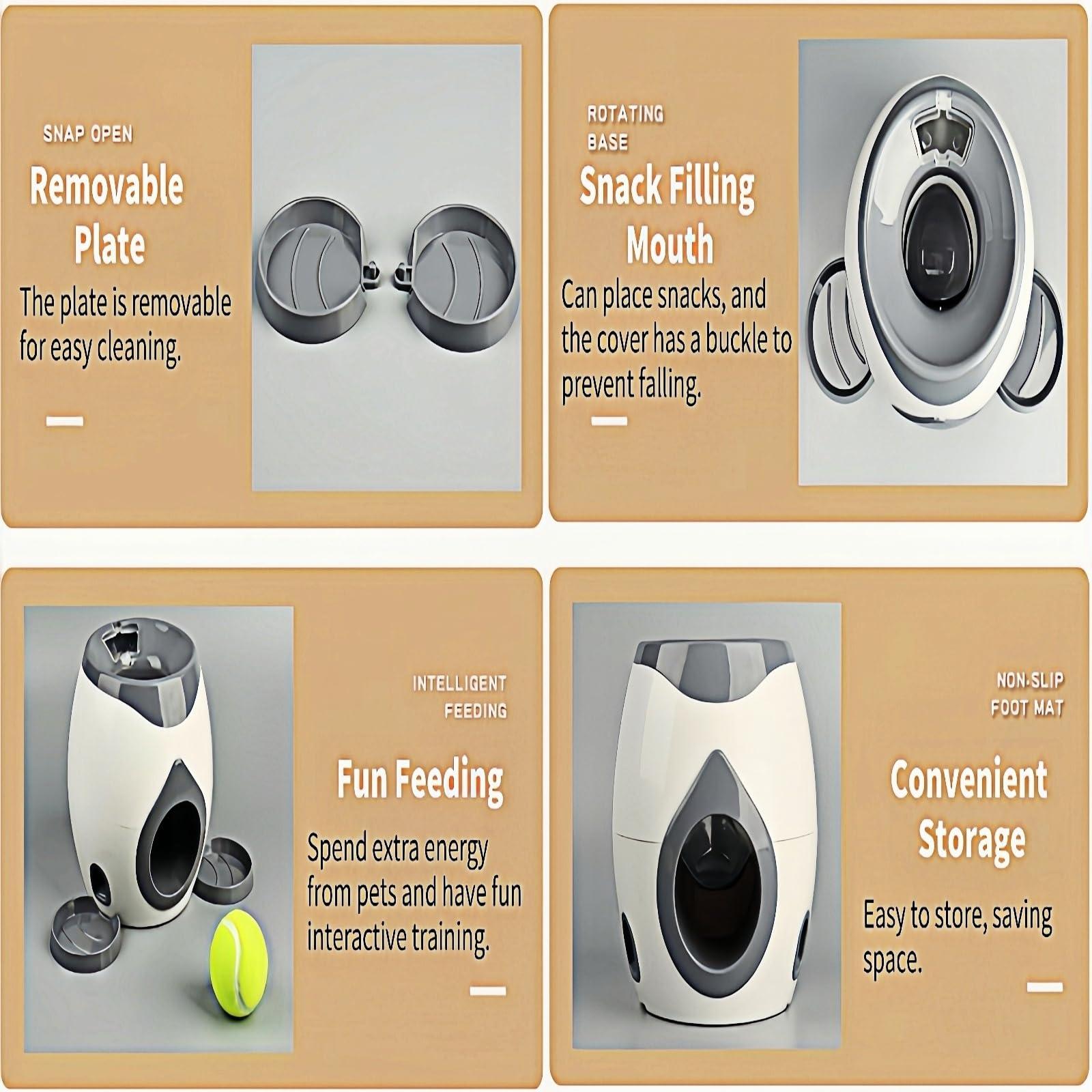 Dog Ball Launcher & Food Reward Machine, Balls Launcher for Dogs with 2 Tennis Balls, Self Throwing Ball Machine, Intelligent Automatic Feeder for Interactive Dog Training (Orange) - Image 7