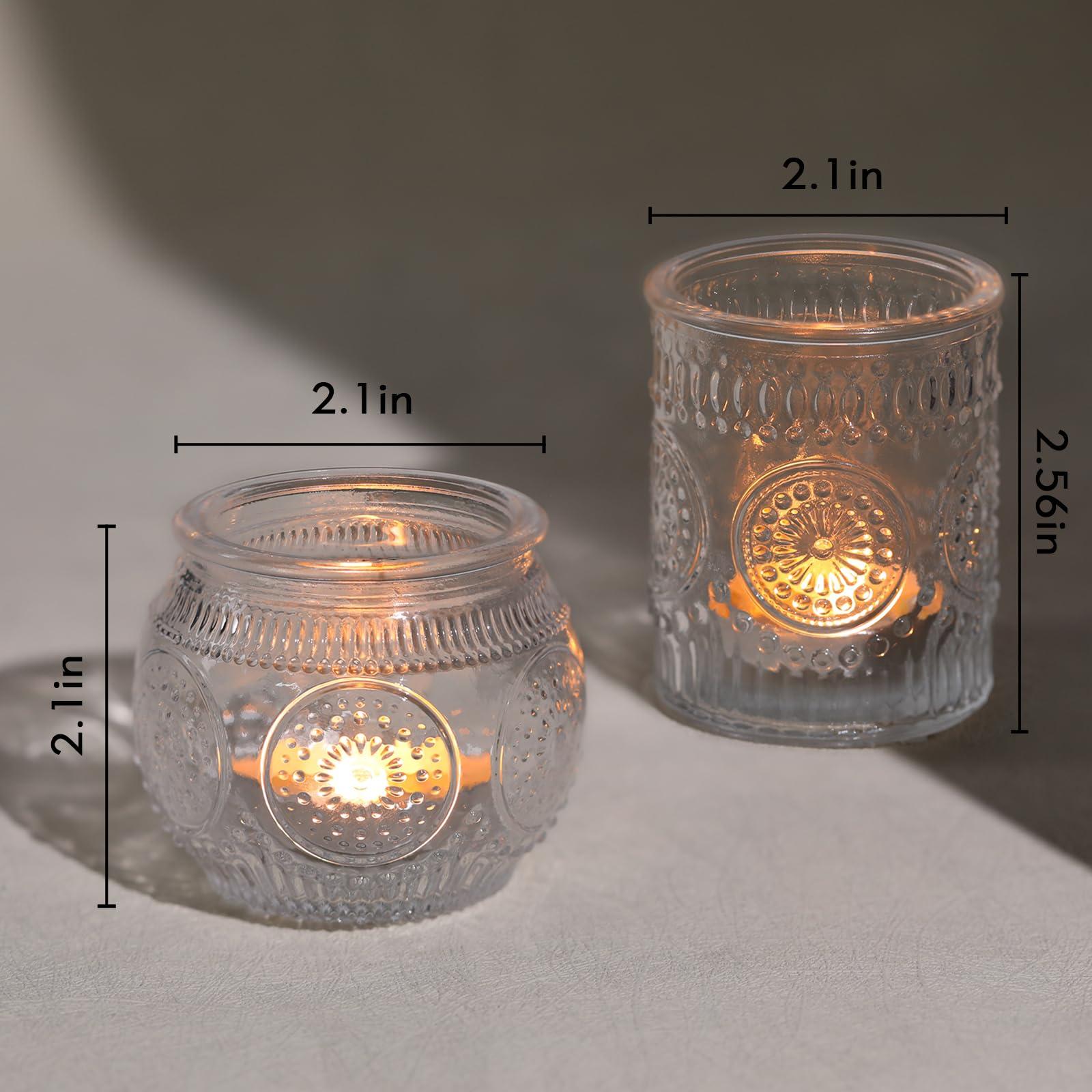 30 Pcs Assorted Clear Votive Candle Holders, Wedding Centerpieces Table Decorations, Glass Tea Lights Candle Holder for Party Decorations, Vintage Boho Candle Holders Bulk for Wedding Receptions - Image 2