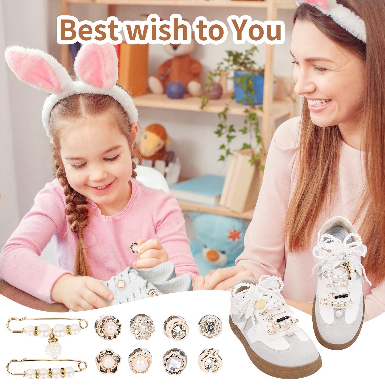 Lumtain 32PCS Shoe Charms for Sneakers - Bling Shoe Charms, Women and Girl Shoelace Jewelry, Brooches Laces Clothes Hats Junk Socks Suit - Image 4