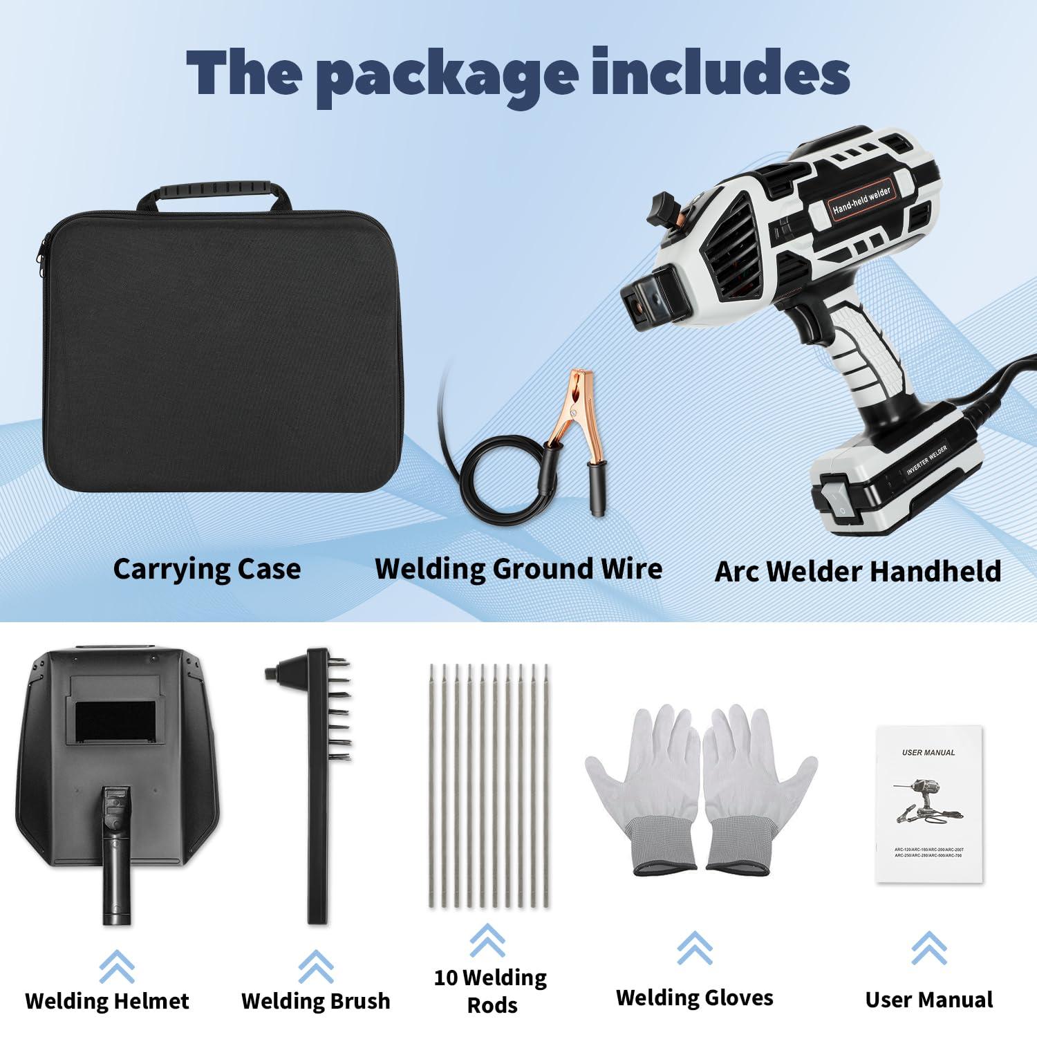 Portable Welding Machine, 110V Handheld Welder Machine with IGBT Inverter 6 Variable Current Adjustment 20-120Amp Output Portable ARC Welding Machine for 1/16"-1/8" All Size Welding Rod - Image 7