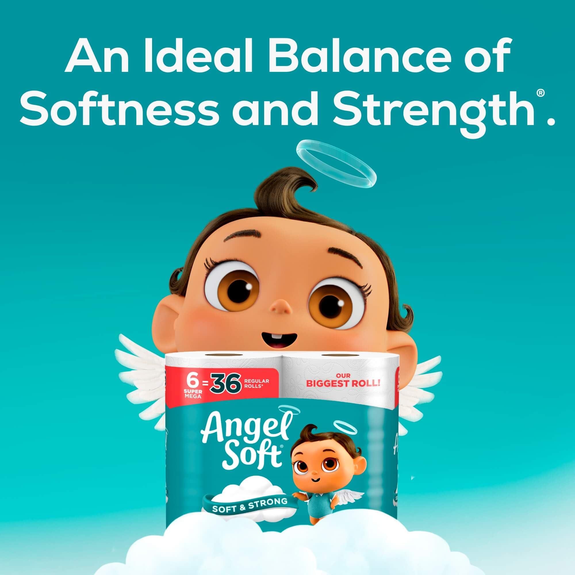 Angel Soft Toilet Paper, 24 Super Mega Rolls = 144 Regular Rolls, Soft and Strong Toilet Tissue - Image 2
