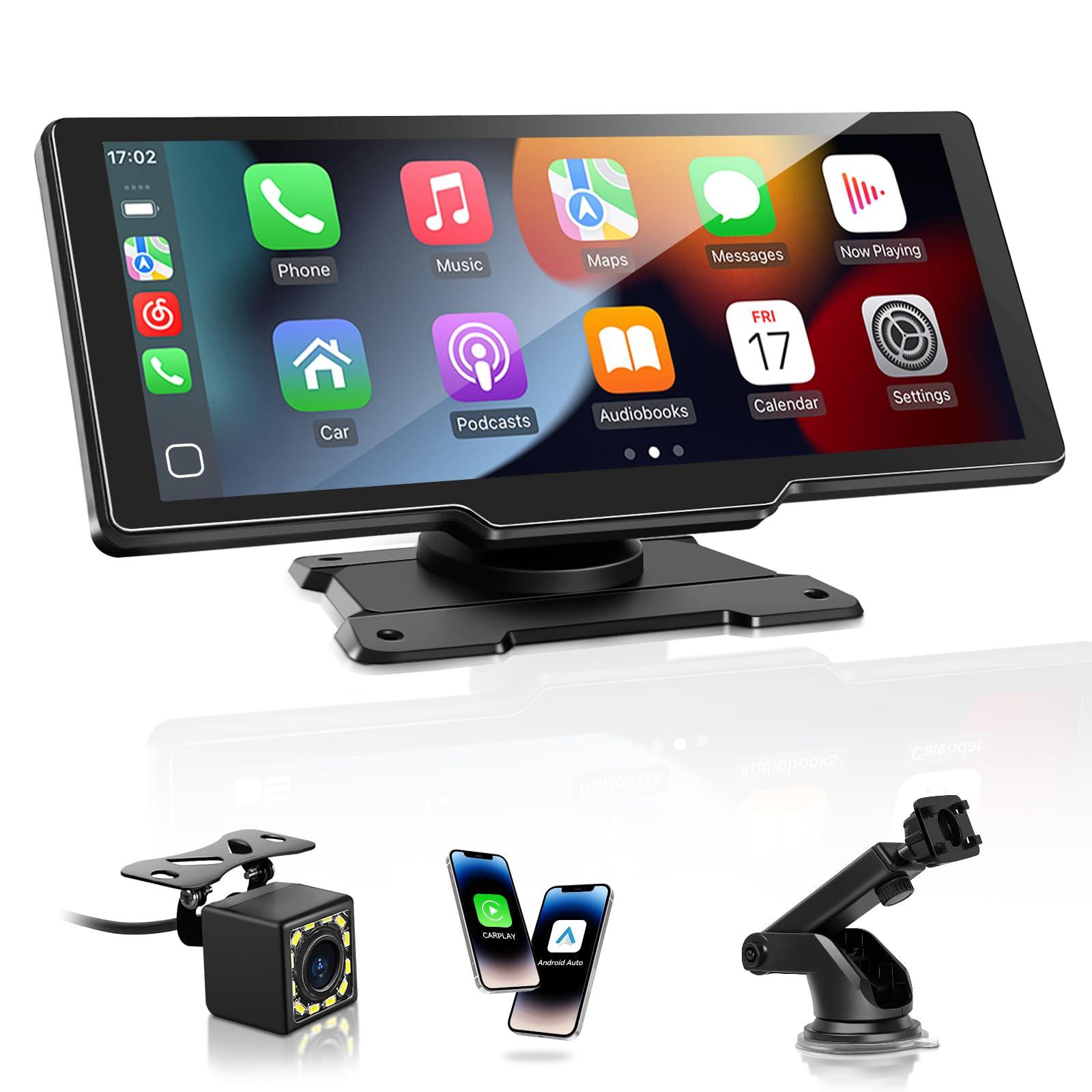 XPMOBQ Carplay Screen for Car, 10.26" Wireless Car Play Screen Car Stereo with Carplay, Android Auto,1080p Backup Camera,Super Link,GPS for Cars, Trucks, SUVs (10.26inch)