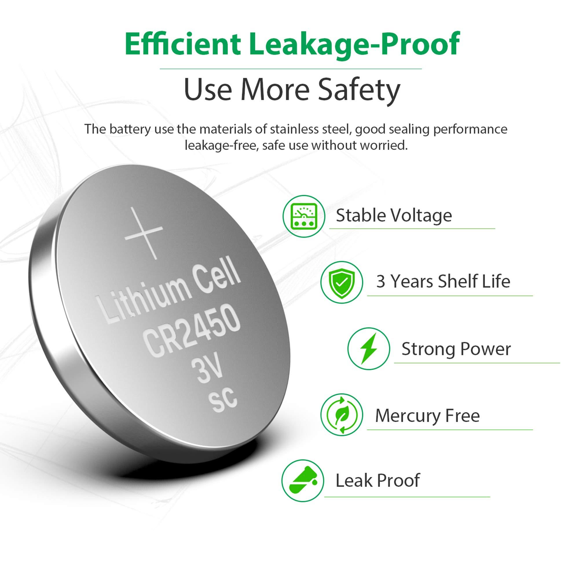 LiCB 10 Pack CR2450 Battery 3V Lithium CR 2450 - Image 5