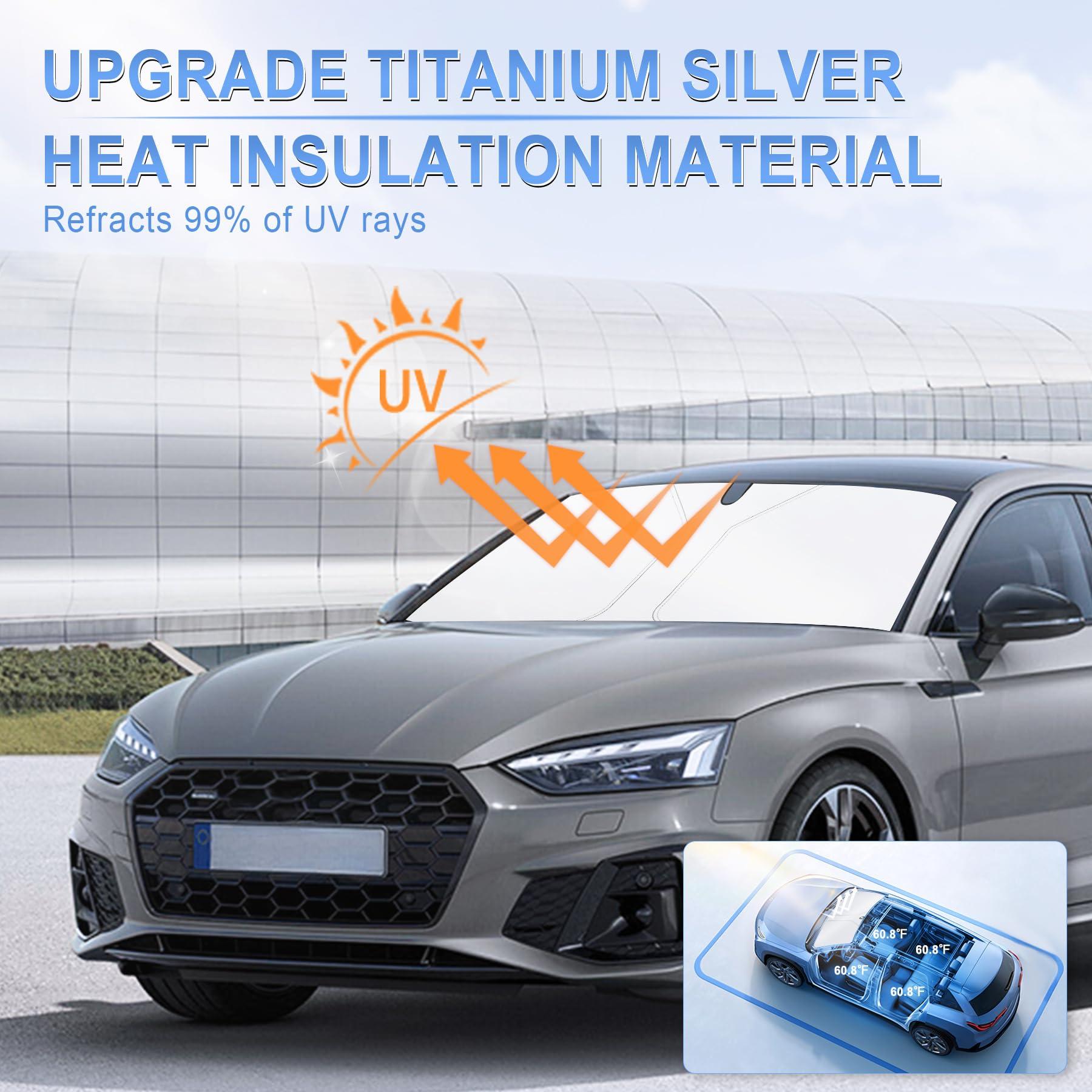SINGARO Universal Car Windshield Sun Shade, Foldable Reflective for Windshield & Window Shades with Overlapping Design, Car Interior Accessories - Image 5