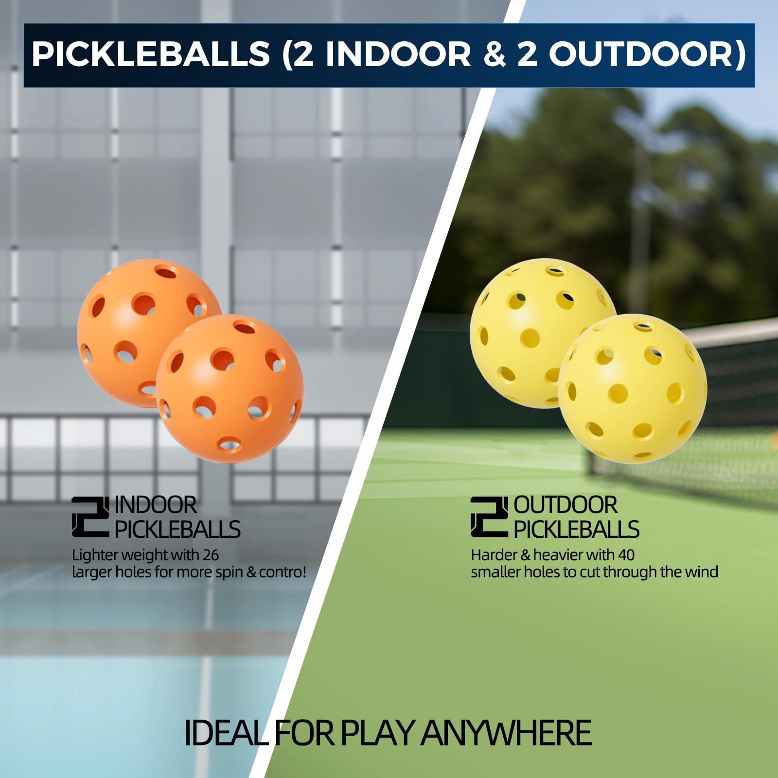 Bravixs Pickleball Paddles Set of 2 USAPA Approved T700 Raw Carbon Fiber Pickleball Paddle, Friction Surface Pickleball Rackets with 4 Balls 1 Pickleball Bag, Pickle Ball Paddle Set for Men and Women - Image 8