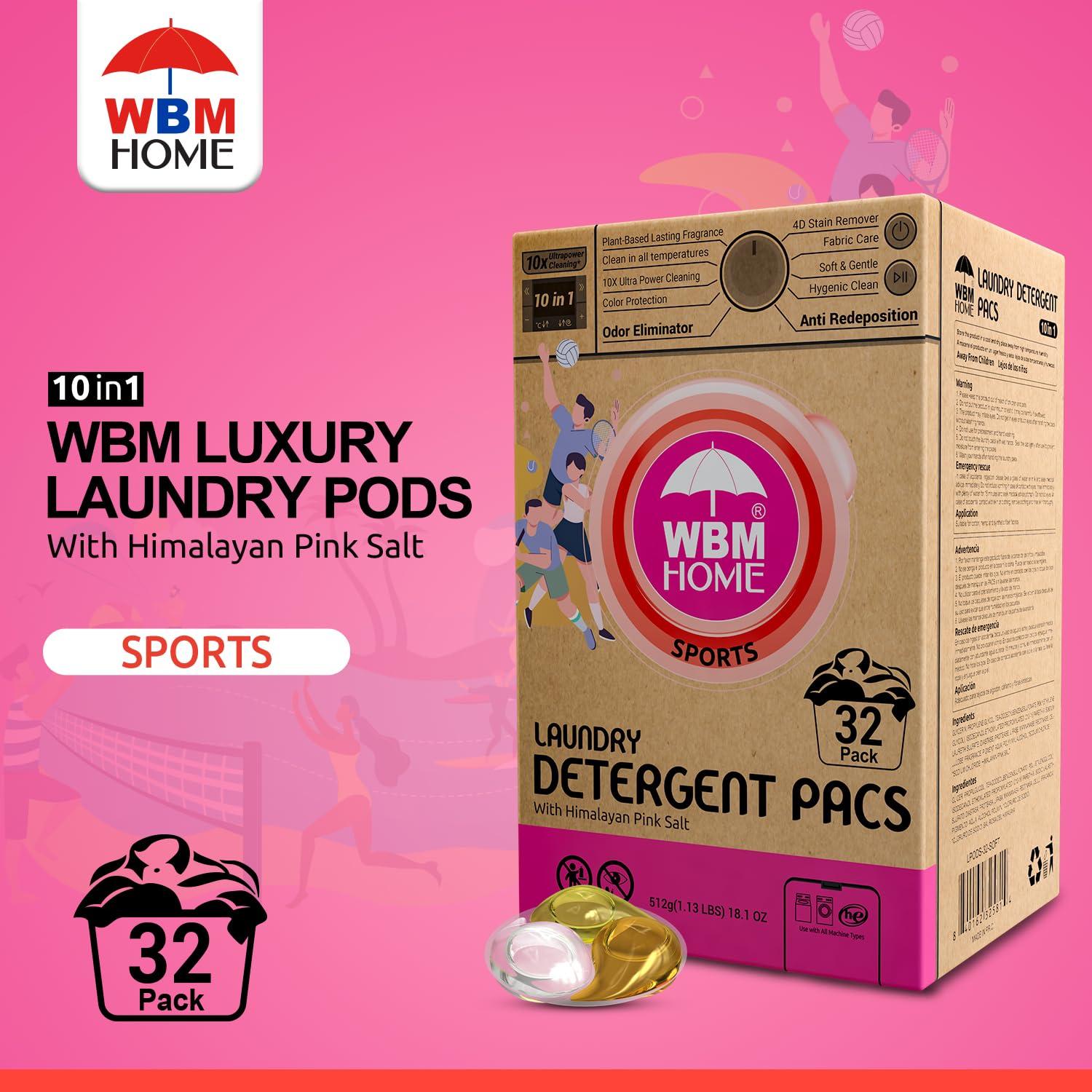 WBM Laundry Detergent Pods, Autumn Scent – 32 Pods in Recycleable Packaging for 10x Ultra Power Cleaning, Odor Defense for Activewear & Sports Shirts - Image 2
