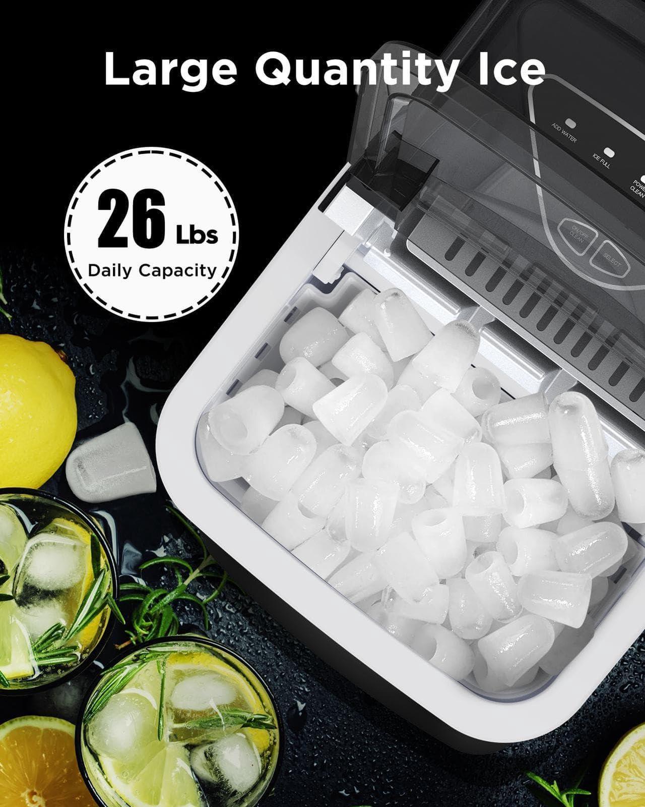 Totnz Countertop Ice Maker Machine, 26lbs in 24Hrs, 9 Ice Cubes Ready in 6 Mins, Auto-Cleaning Portable Ice Maker with Basket and Scoop, for Home/Kitchen/Camping/RV - Image 5