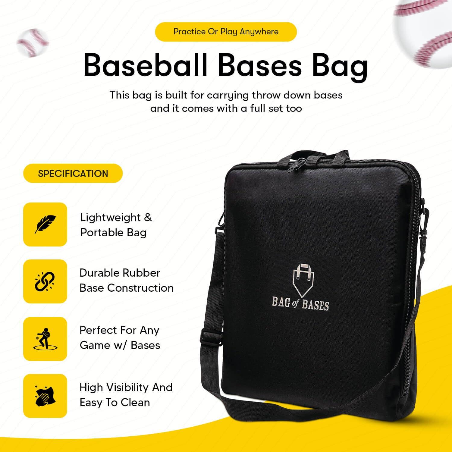 Easy Play Sports & Outdoors, Kids &Adults - Rubber Bases Bag Set - Baseball, Kickball, Tee Ball, Wiffle Ball - Practice, Yard - Image 3