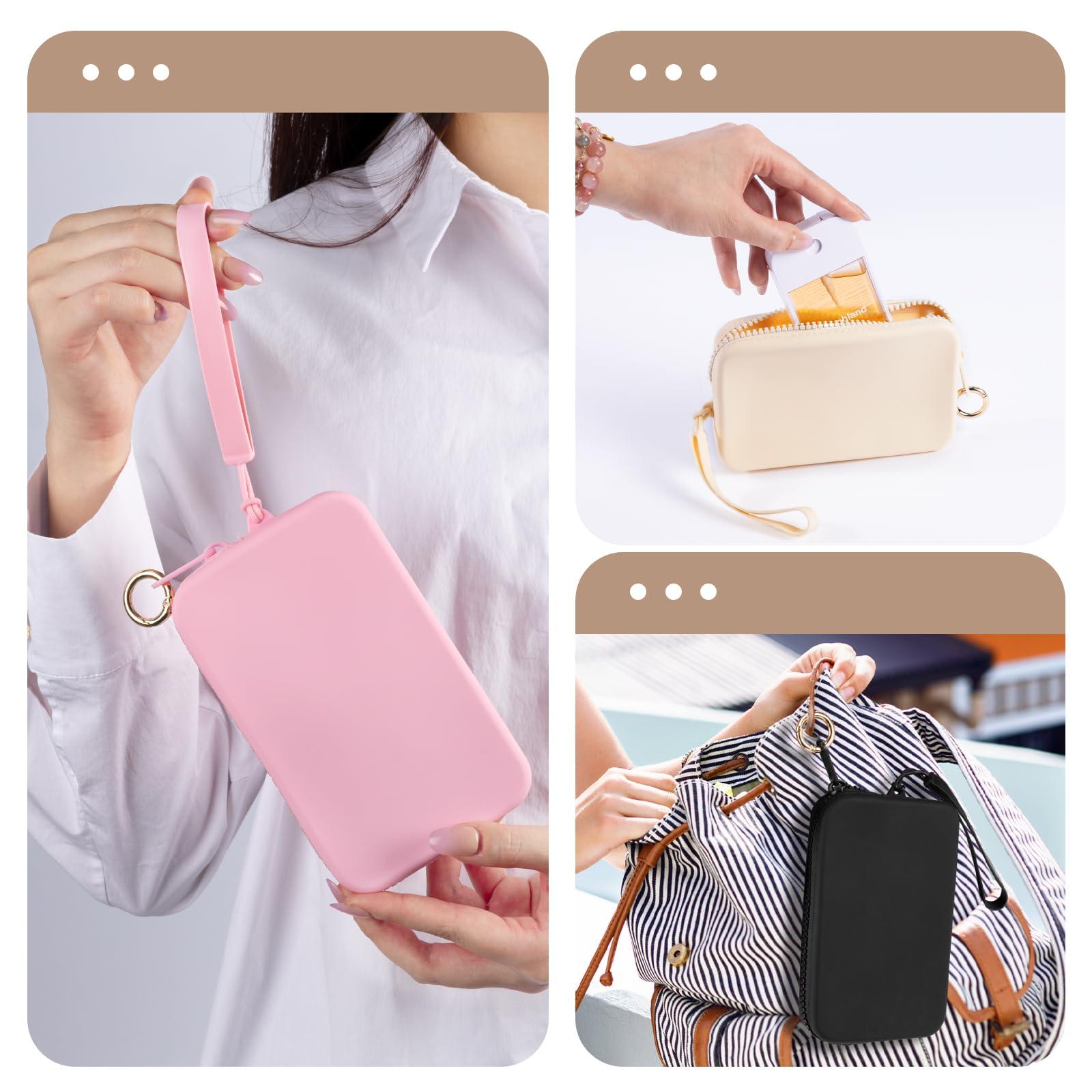 Playexen Hand Sanitizer Spray Case Compatible with T0uch-land, Silicone Hand Sanitizer Holder Bag with Ring Buckle, Zippered Pouch for Glow Mist and Power Mist (Pink) - Image 5