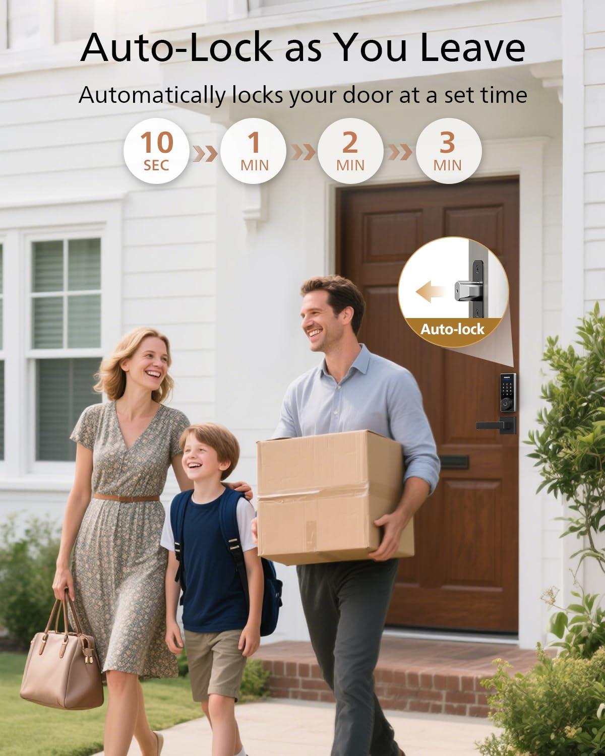 Philips Fingerprint Keyless Entry Door Lock with App Control, Front Door Smart Lock Deadbolt, 9Months Battery, IP53 Waterproof, BHMA Grade 3-Satin Nickel - Image 6