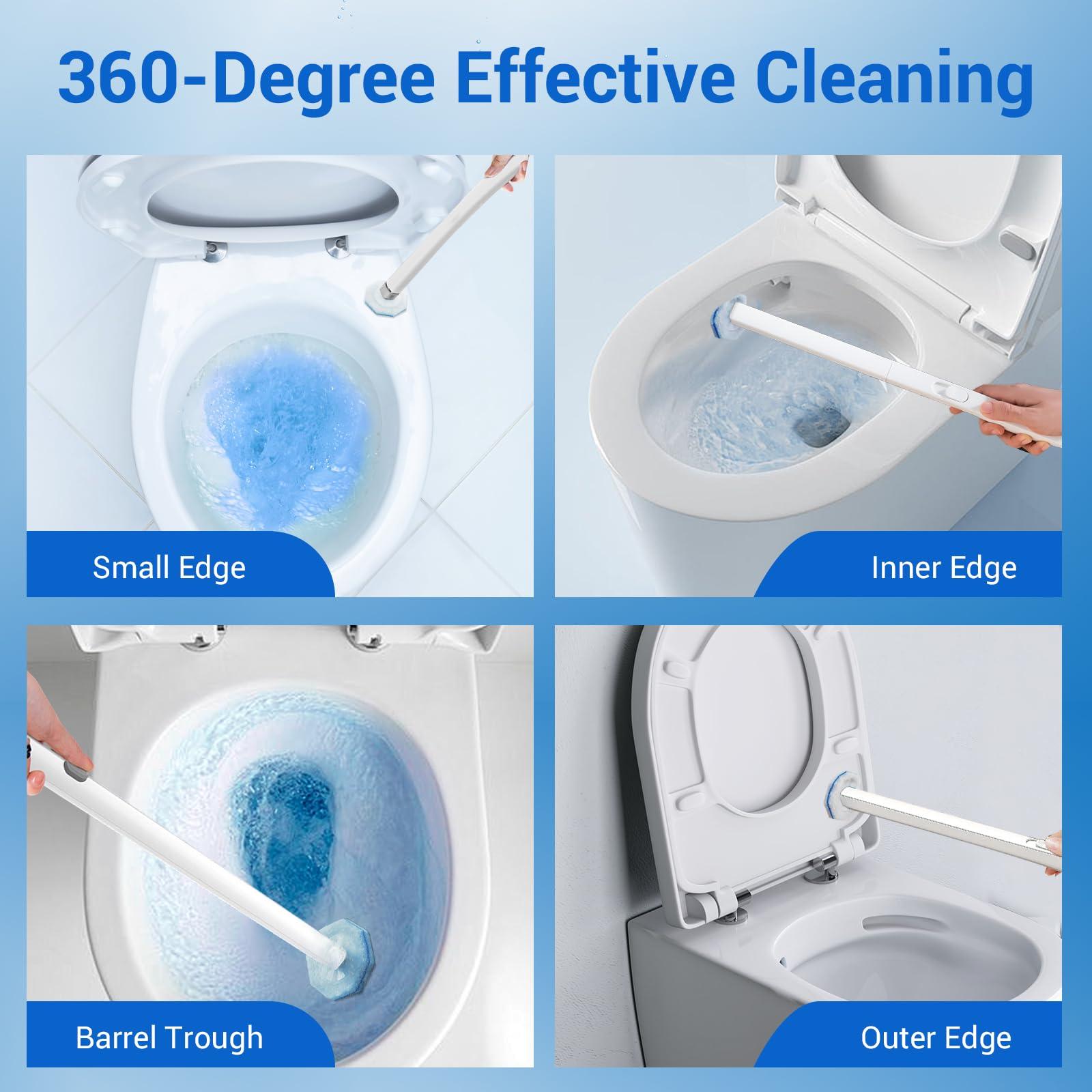 Sagry 50 Counts Disposable Toilet Bowl Wand Refills, Toilet Cleaner Refill Pads, Disposable Wand Heads for Deep Cleaning, Toilet Brush Head Compatible with Most Toilet Brushes - Image 4