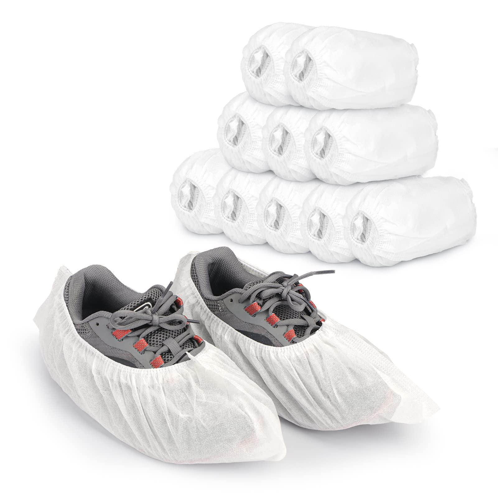 Homelove Shoe Covers Disposable 100 Pack(50 Pairs) Boot Covers Non-Slip for Indoor, Durable Noiseless Shoe Booties Covers for Home, Real Estate, Workplace, Construction, Floor, Travel