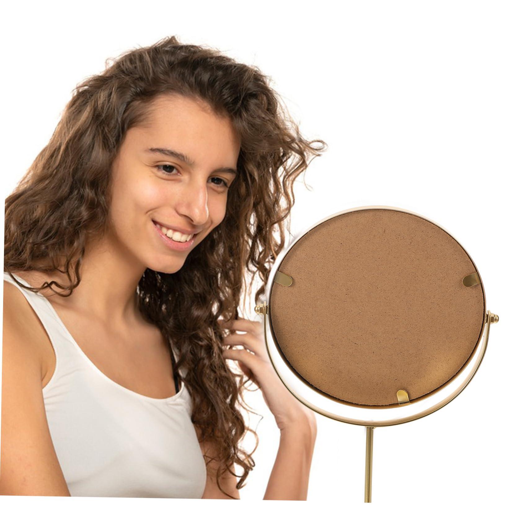 Cabilock Decorative Makeup Mirror Gold Magnifying Desk Mirror Sturdy Home Table - Image 8