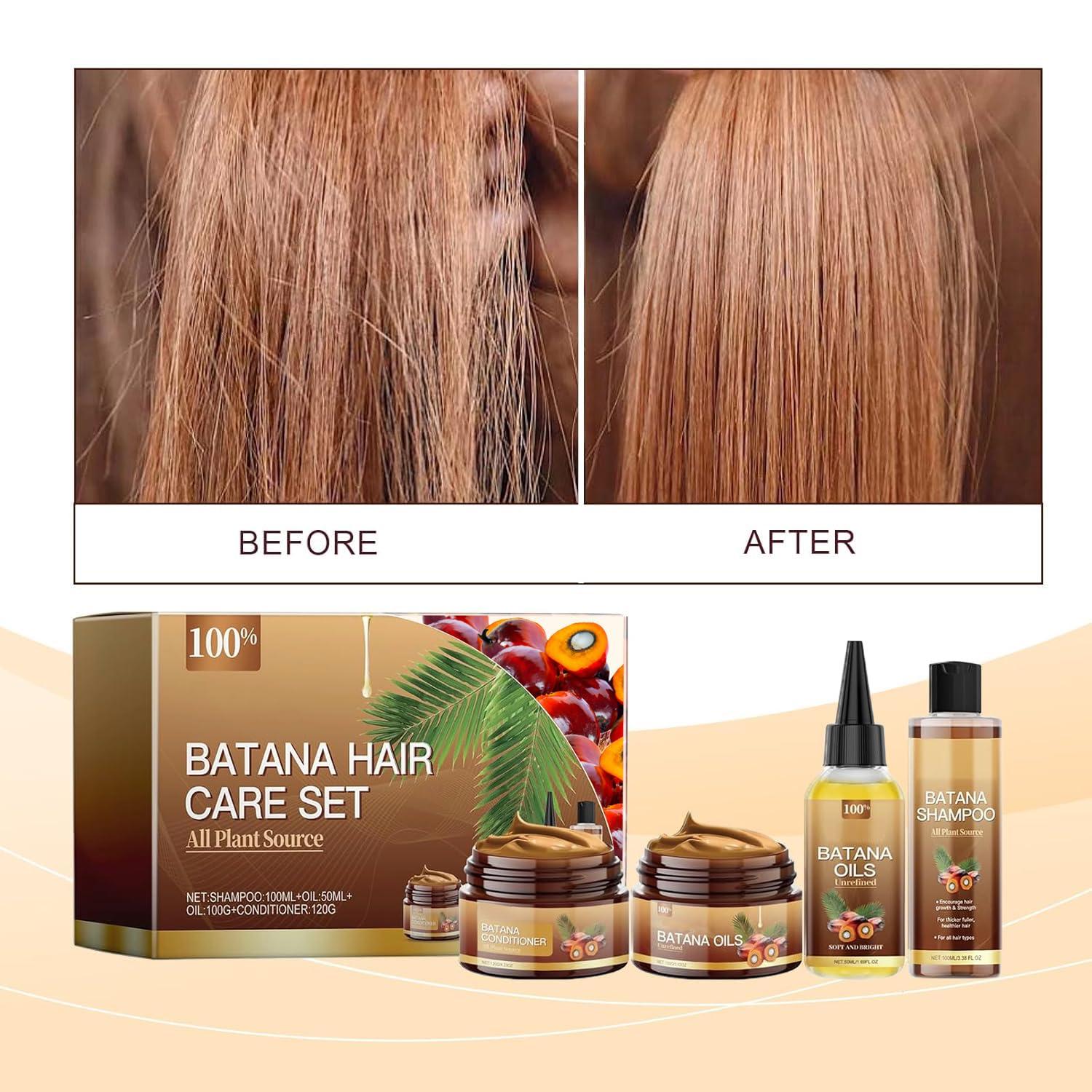 Batana Oil Shampoo and Conditioner Set - Unrefined Batana Mask & Oil for Hair Growth & Loss, Natural Care Set for All Hair Types - Image 2