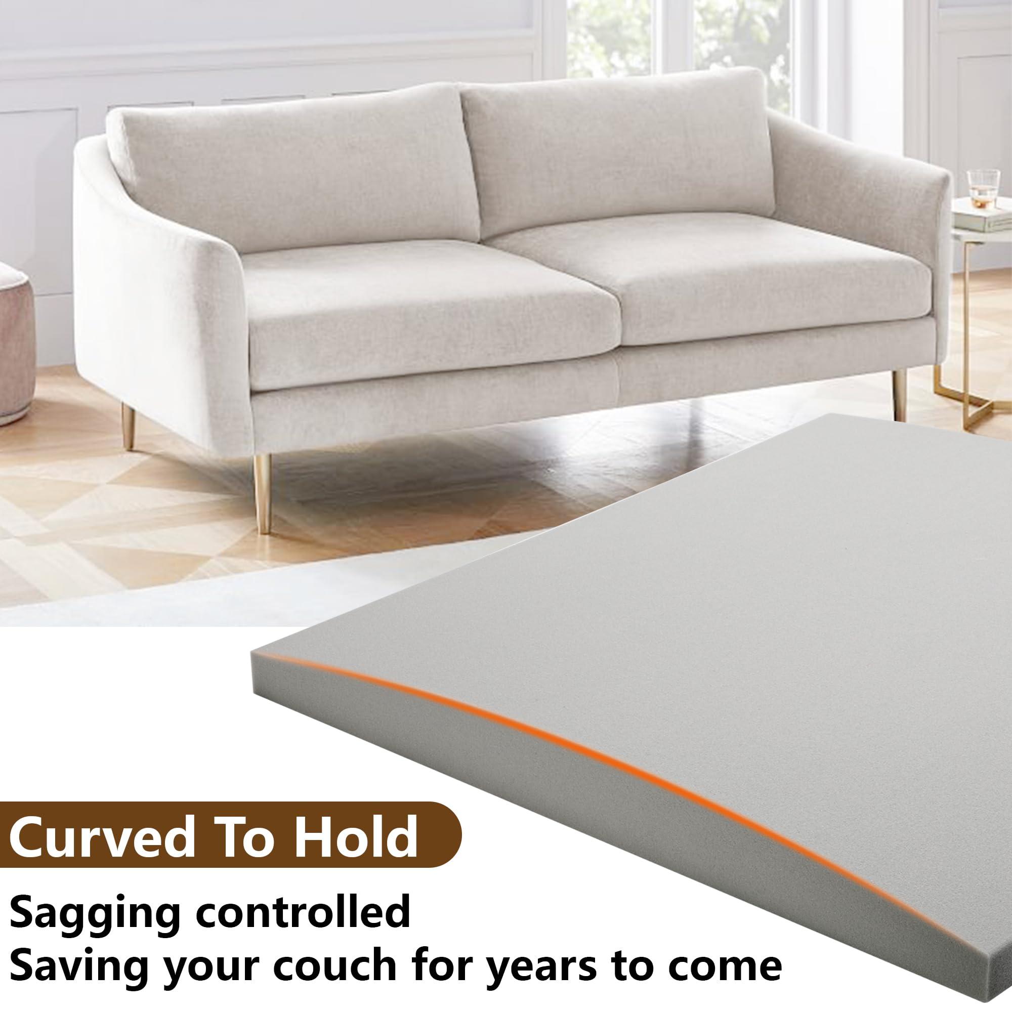 moonoom 22"x22" Couch Cushion Support, Grey Sofa Cushion Sagging Repair, Curved High Density Foam Replacement for Furniture Sagging Seat Sectional Loveseat Chair (3 Pcs) - Image 3