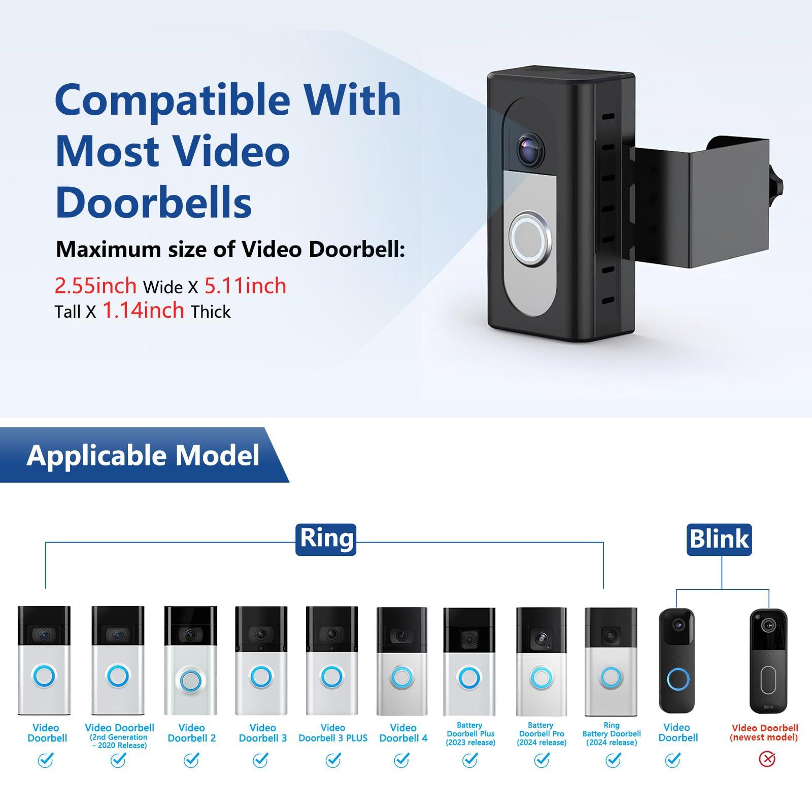 KIMILAR Anti-Theft Video Doorbell Mount Compatible with Ring/Blink Wireless Video Doorbell, Adjustable Mounting Bracket Accessories for Houses, Apartments, Businesses, Not for Security Door - Image 2