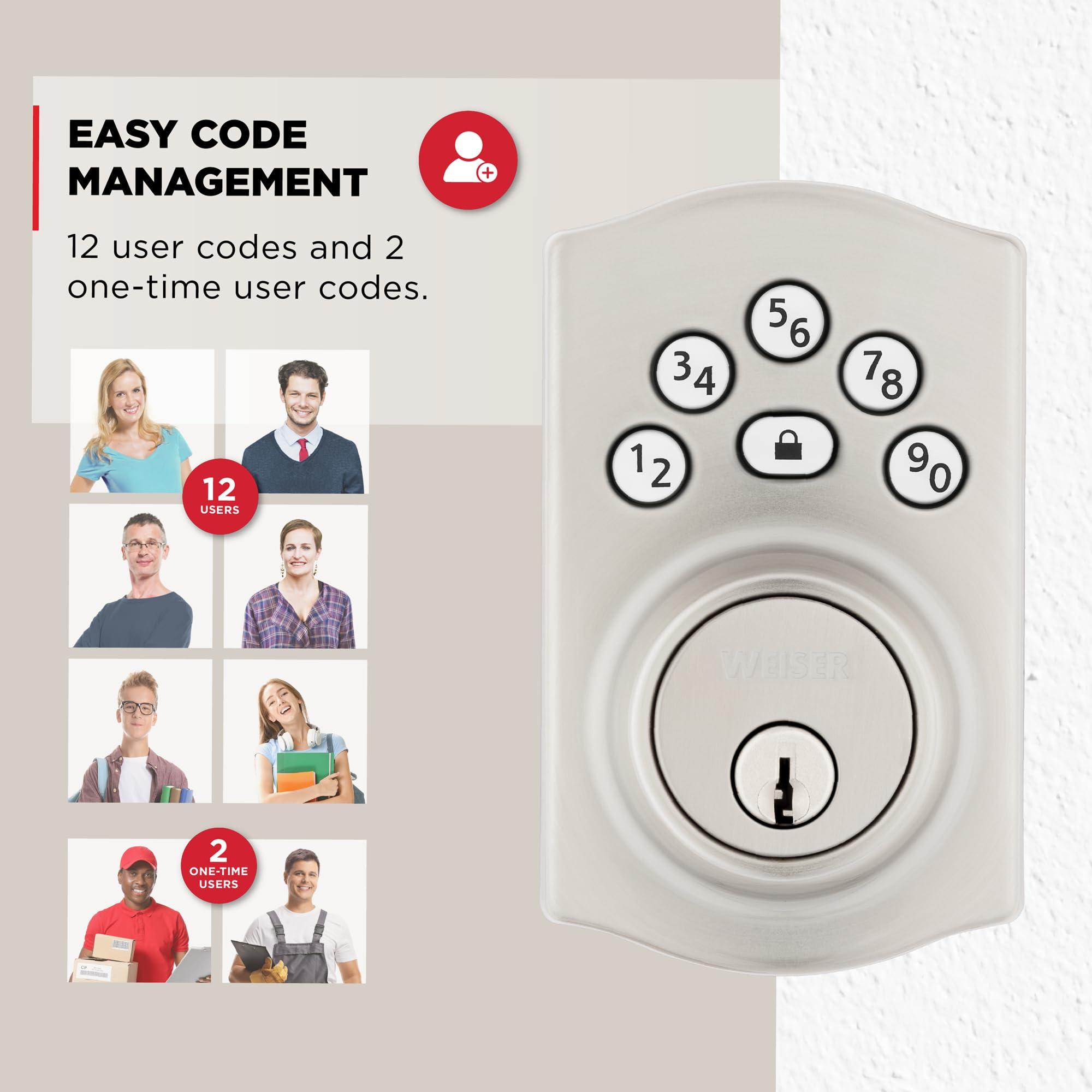 Kwikset Powerbolt 240 5-Button Keypad Satin Nickel Traditional Electronic Deadbolt Door Lock, Featuring Convenient keyless Entry, Customizable User Codes and auto Locking - Image 5