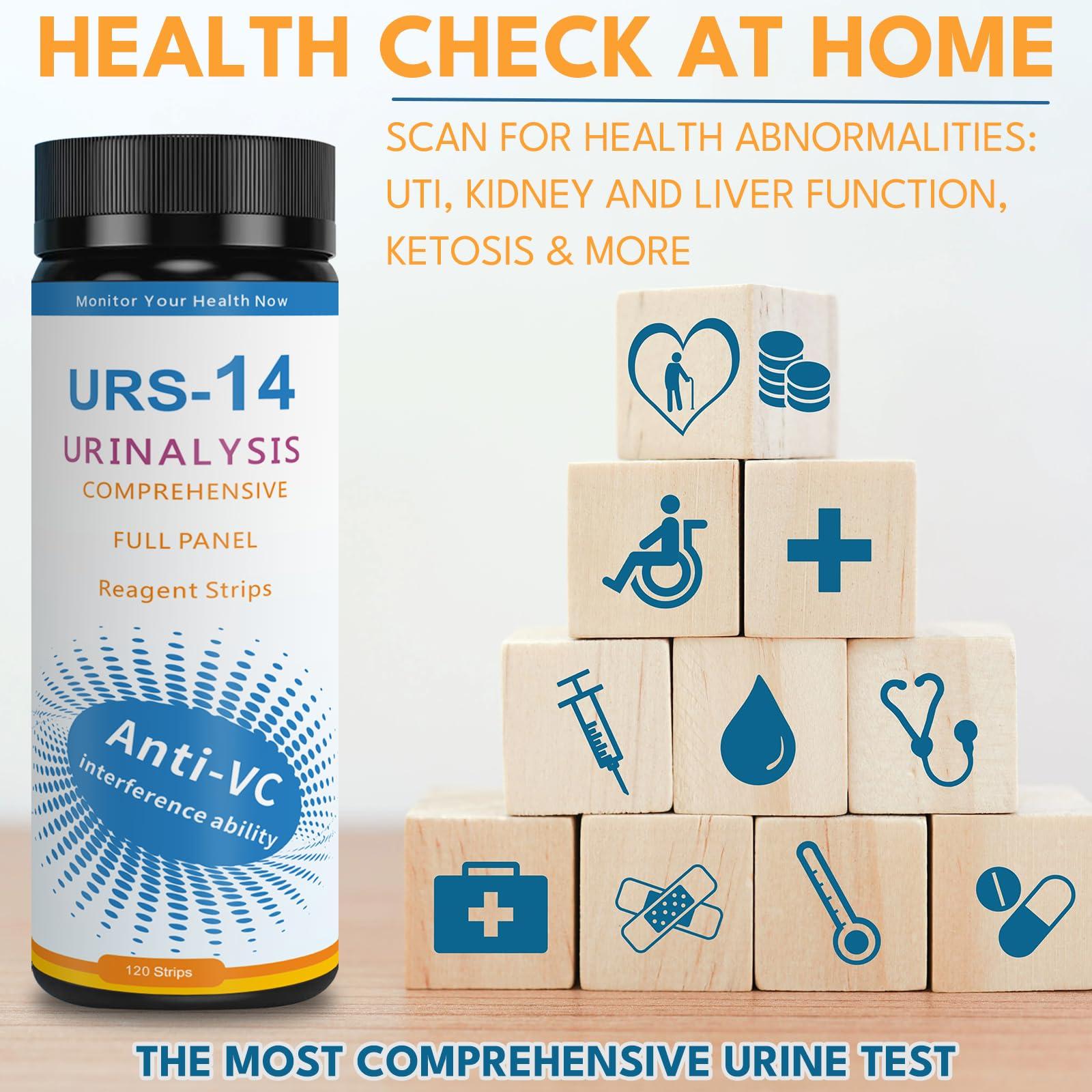 14-URS Reagent Test Strips [120 ct] for Urinalysis and Detection of UTI, LEK, Pro, Ket and More, Comprehensive Test - for Men & Women at Home Use with Reliable Results in 60 sec. - Image 3