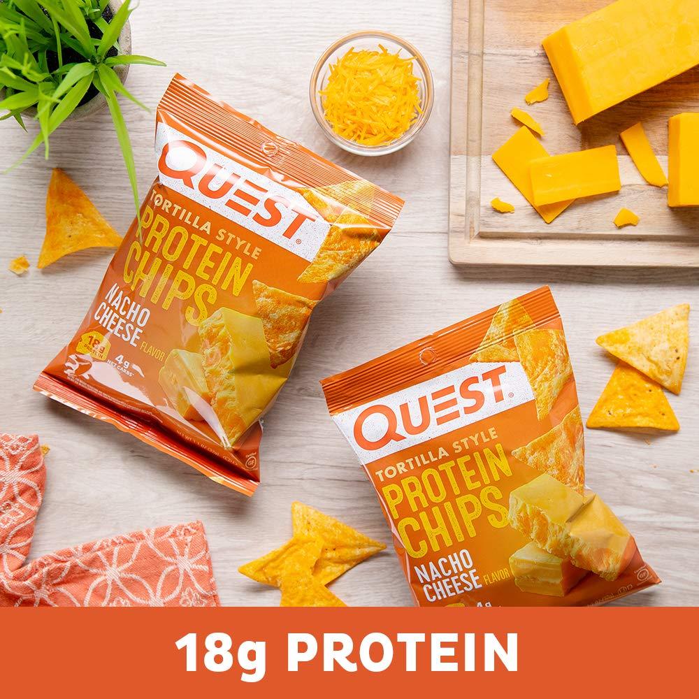Quest Nutrition Nacho Cheese Tortilla Style Protein Chips, 18g Protein, 4g Net Carb, Low Carb, Gluten Free, 1.1 oz (Pack of 12) - Image 5
