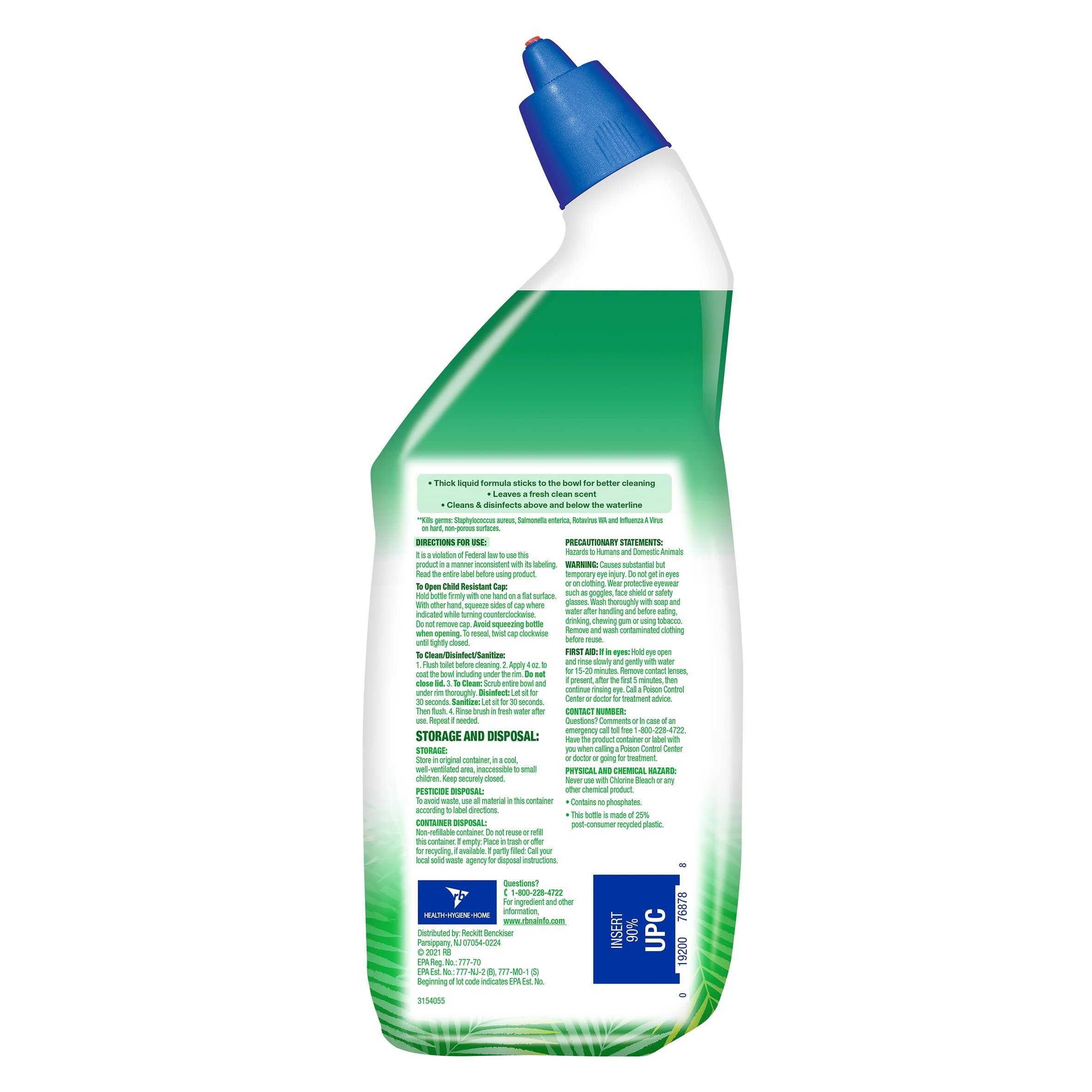 Lysol Toilet Bowl Cleaner Gel, For Cleaning and Disinfecting, Stain Removal, Forest Rain Scent, 24oz - Image 2