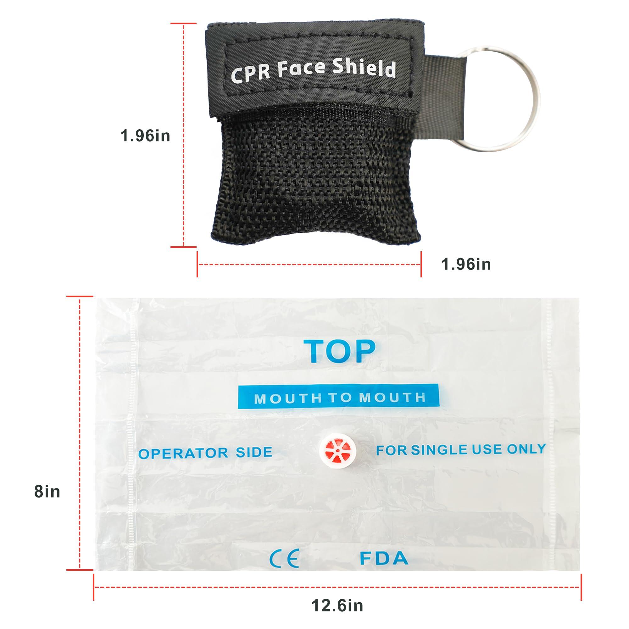 KONGDY 20pcs CPR Face Shield, CPR Pocket Mask Keychain with One-Way Valve Breathing Barrier - Image 2