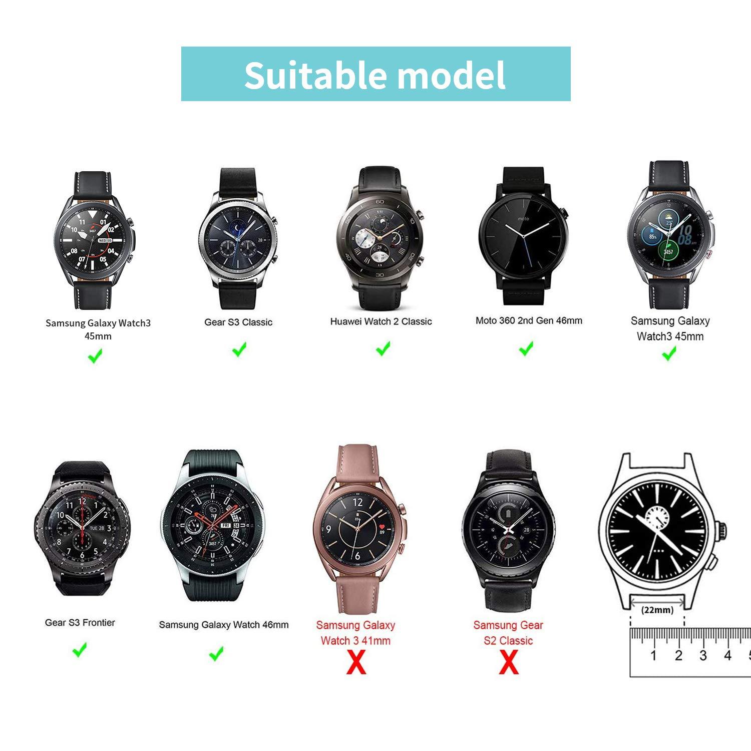 Replacement Band Compatible for Samsung Galaxy Watch 46mm/Gear S3 Frontier/Classic,12 Pack 22mm Watch Bands Soft Silicone Sport Watch Strap Wristband for Samsung Galaxy Watch 3 45mm for Women Men - Image 2