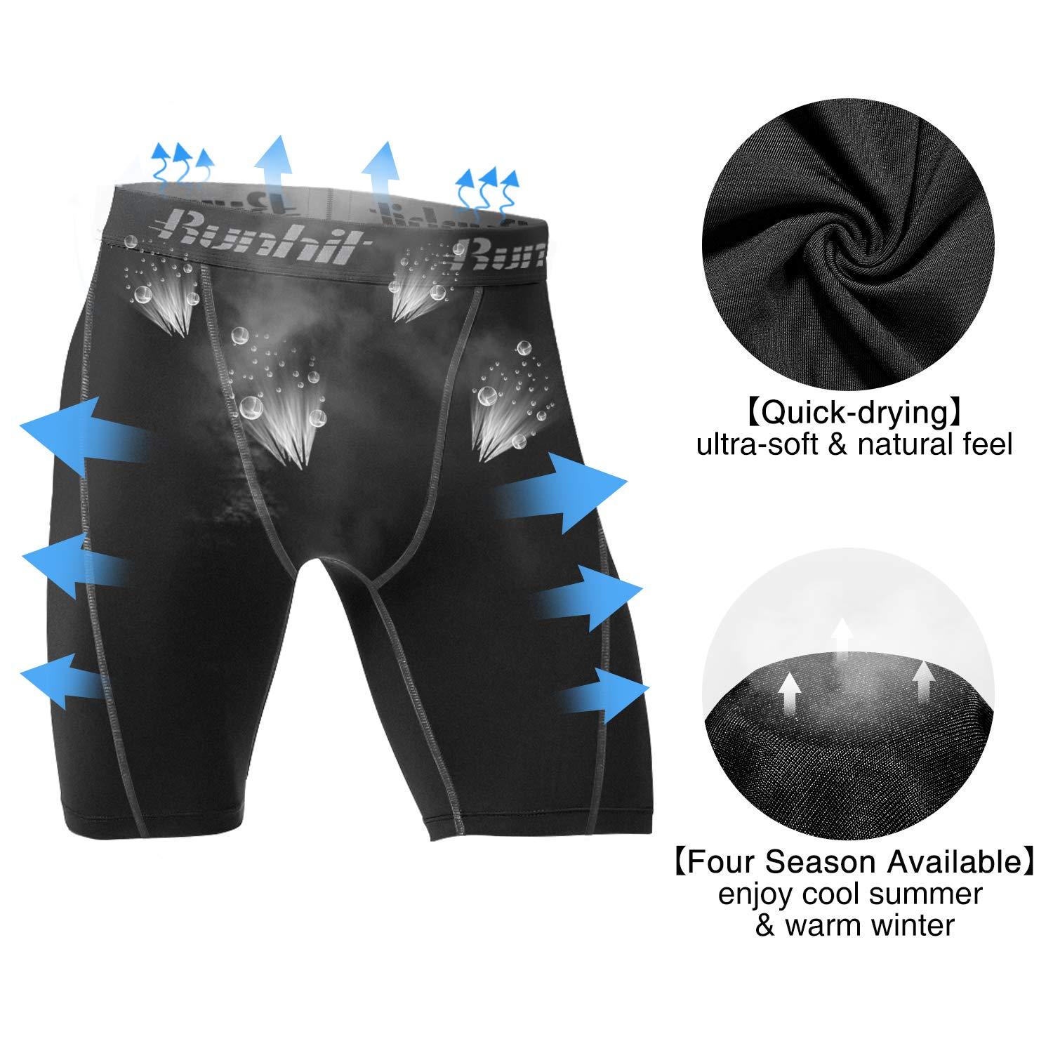 Runhit Compression Shorts Men Underwear Spandex Running Shorts Workout Athletic - Image 5