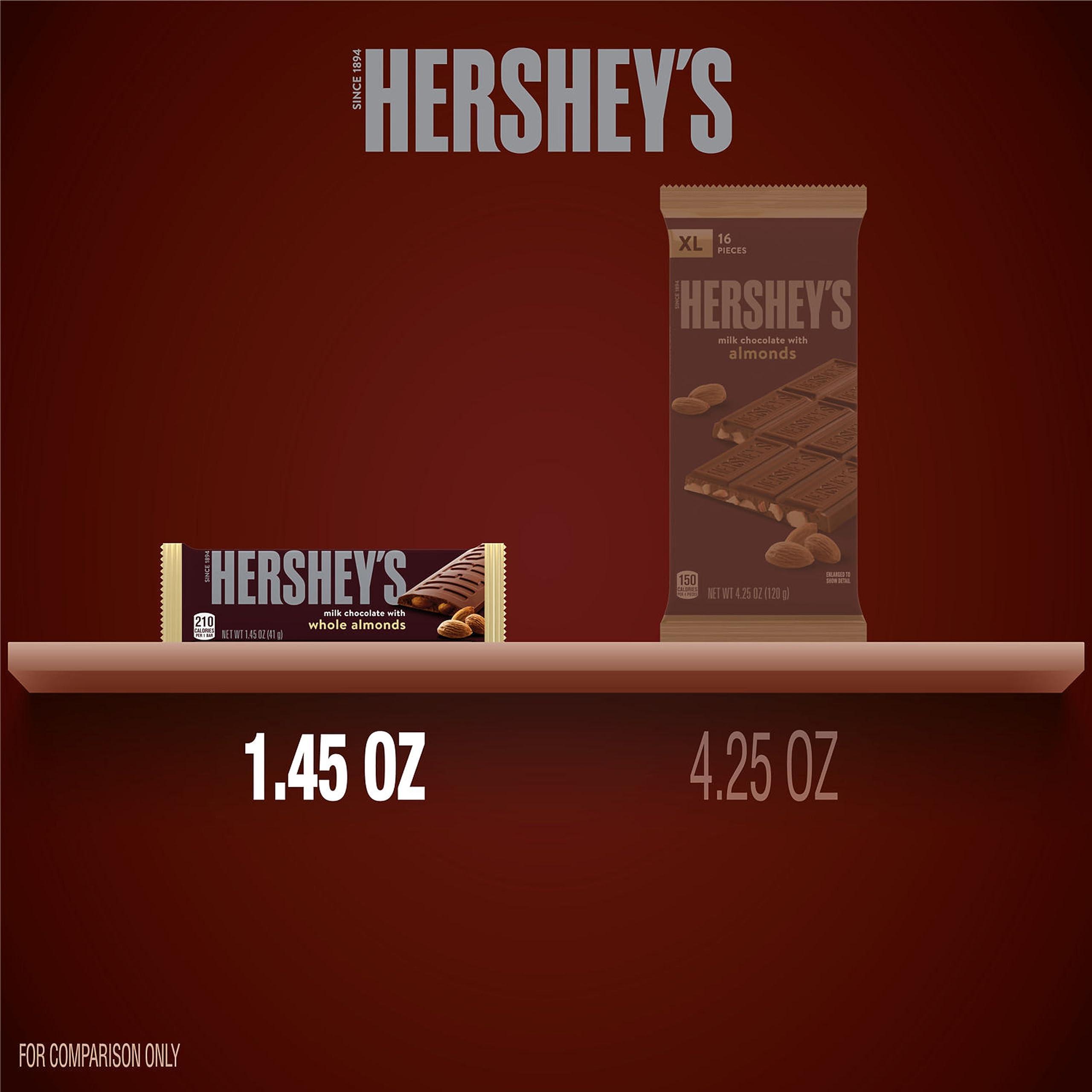 HERSHEY'S Milk Chocolate with Whole Almonds Candy Bars, 1.45 oz (36 Count) - Image 6