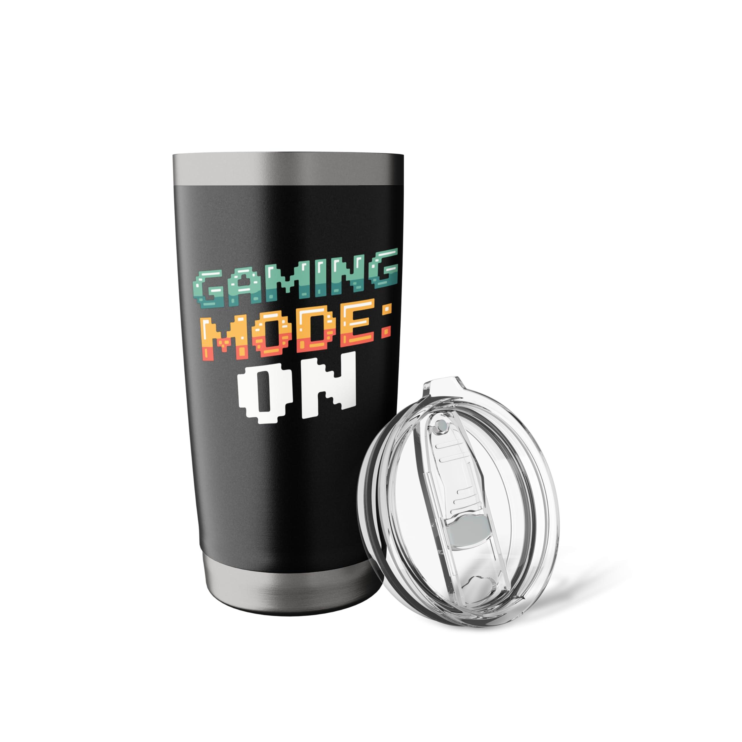 Gaming Mode On Funny Gamer Men Boys Kids Stainless Steel Insulated Tumbler - Image 6