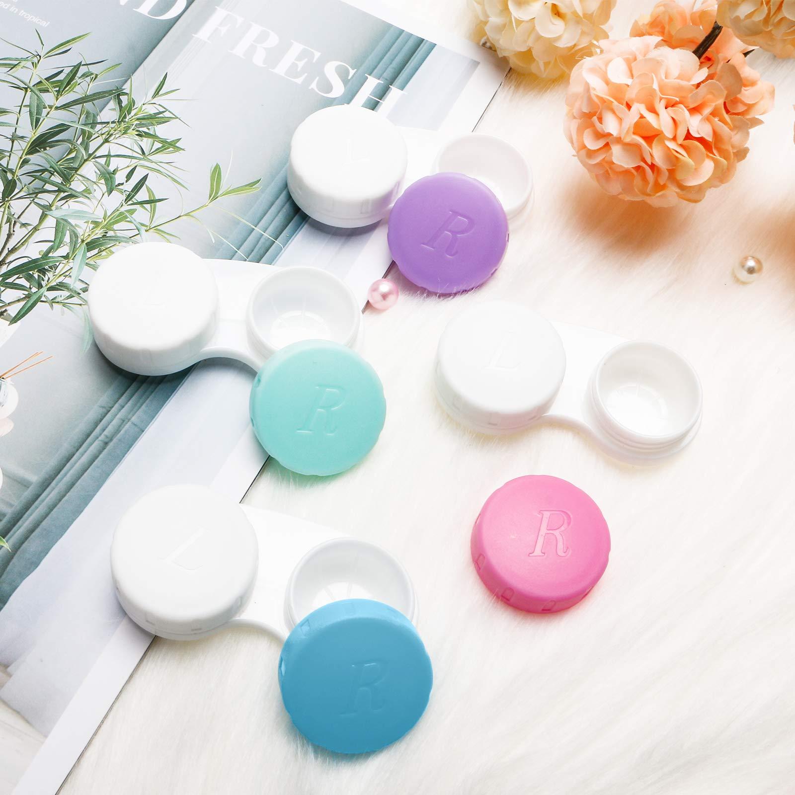 QVVQ 12PCS Contact Lens Case, Colorful Contact Lens Box Left/Right Eyes Holder Container, Outdoor Mini Contact Lens Soak Storage Kit for Travel&Home. - Image 6