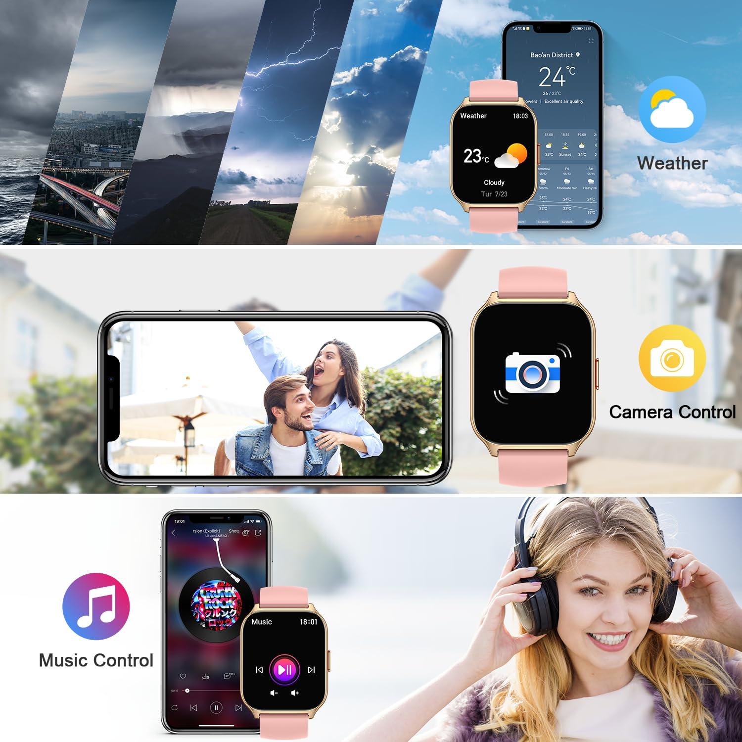 Smart Watch for Men Women Fitness: Running Smart Watches for Men Digital Mens Watches Make/Answer Call Waterproof Smartwatch Android Phones iPhone Samsung Compatible Heart Rate Monitor Step Tracker - Image 6