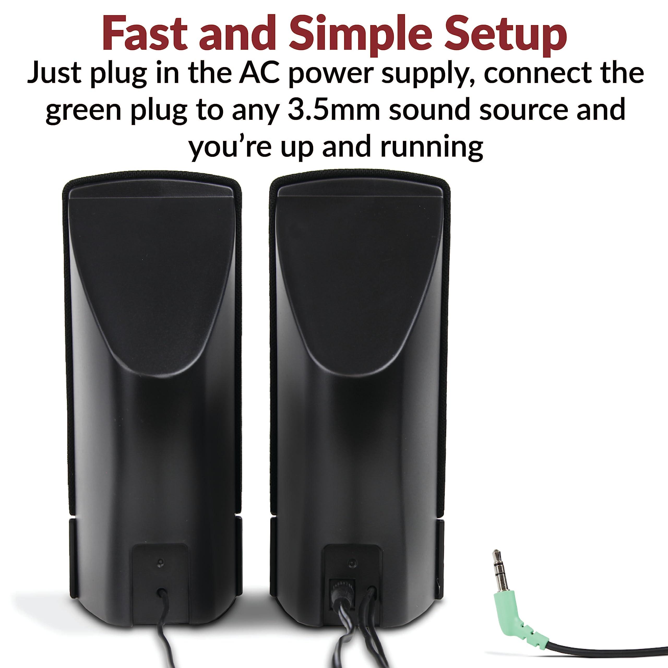 Cyber Acoustics CA-2014 Computer Speakers, Full Stereo Sound, Convenient Controls, Easy Setup - Image 3