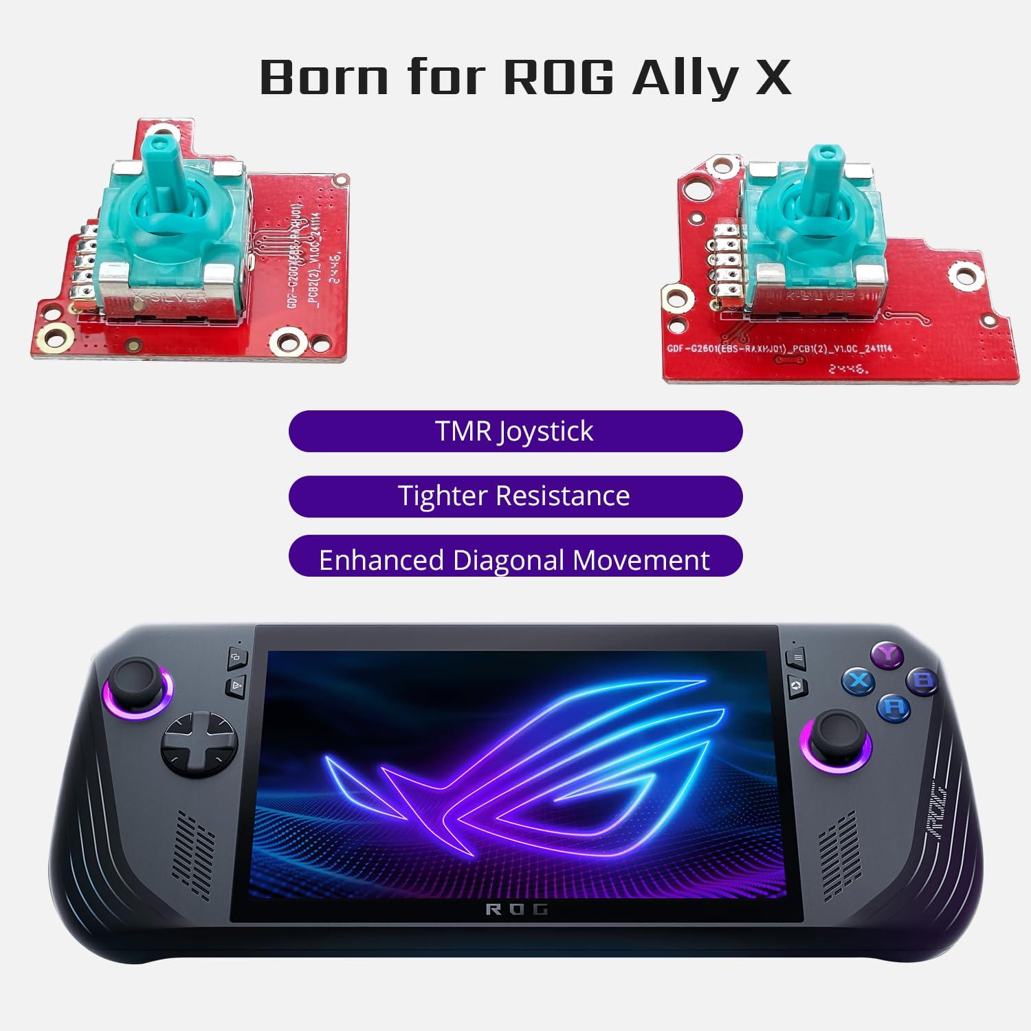 HandheldDIY TMR Hall Joystick for ROG Ally X, Tighter Rotational Resistance for FPS Racing Games, ASUS ROG Ally X Accessories, Zero Drift Analog with Tools, Easy Installation Thumbstick 1 Pair - Image 2